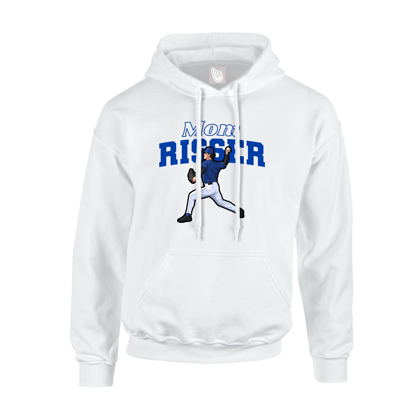 Youth Hoodie — Mothers Day Block in White