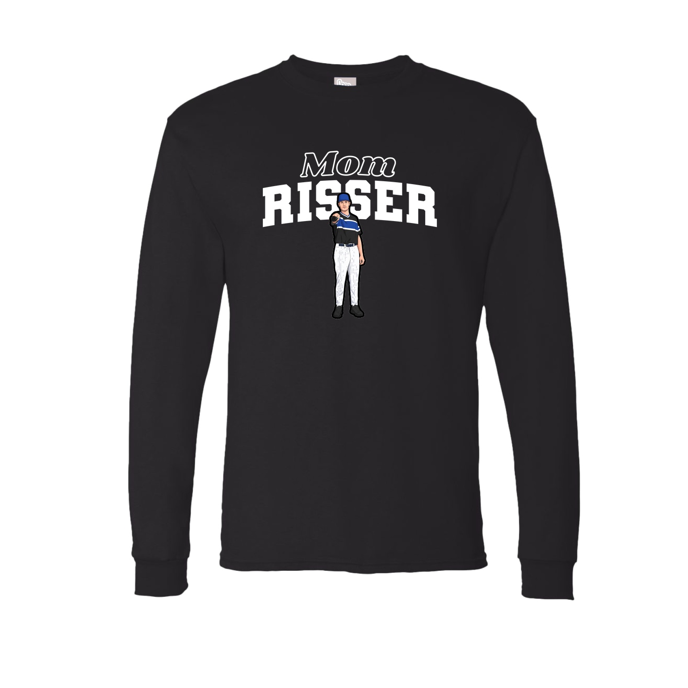 Long Sleeve Tee — Mothers Day Block in Black