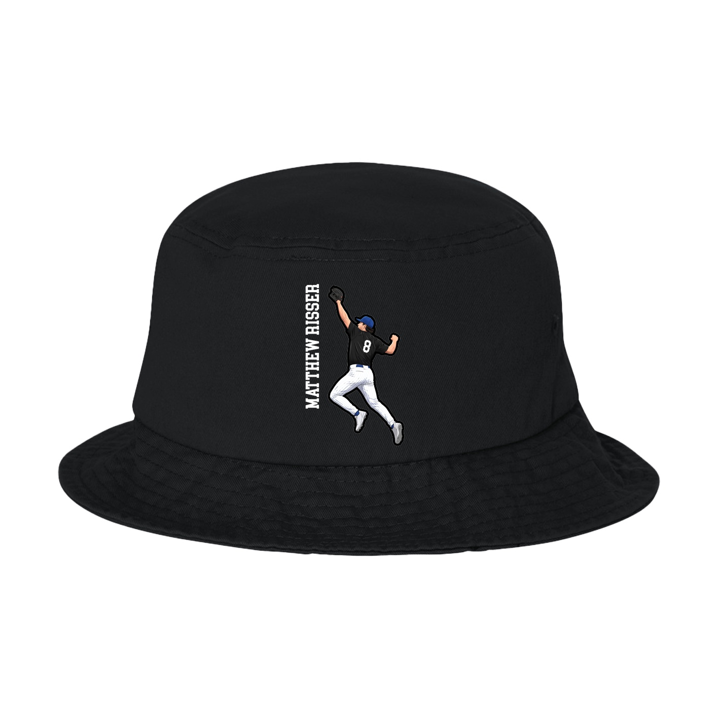 Bucket Cap — Name Vertical in Black