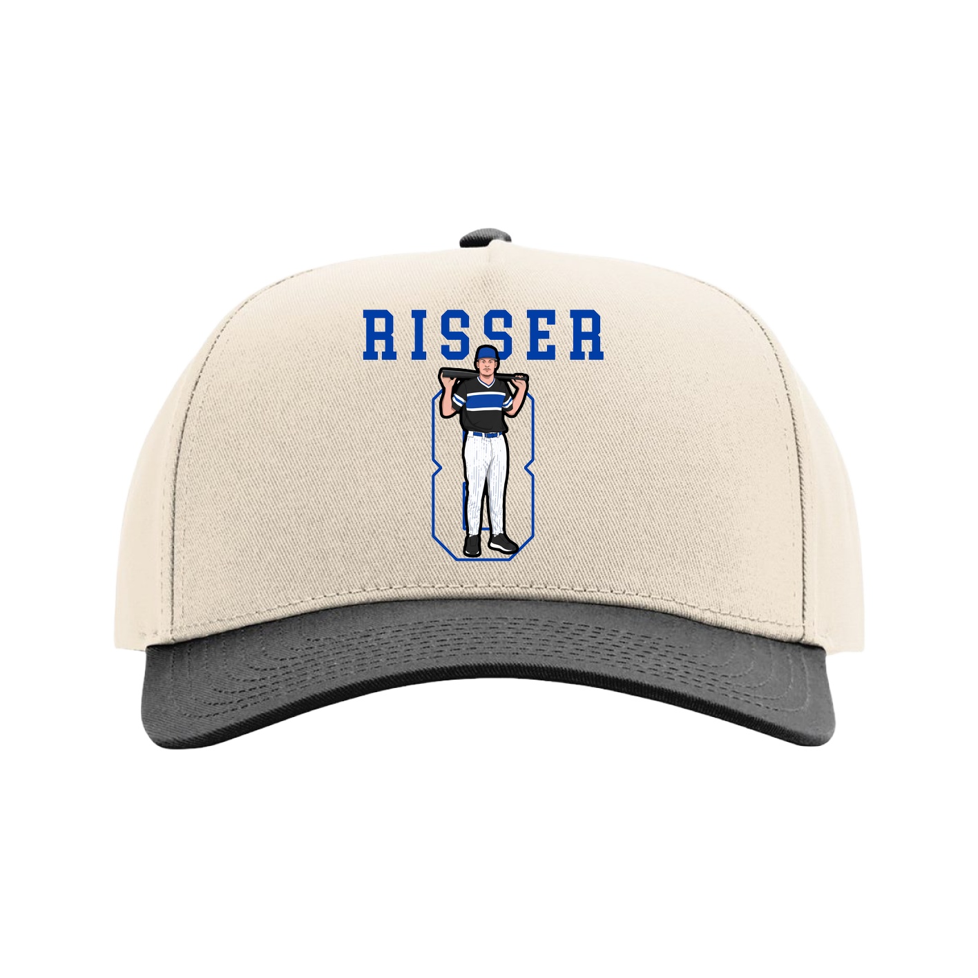 Full Fabric Five-Panel Champ Cap — Shirsey in Cream/Black