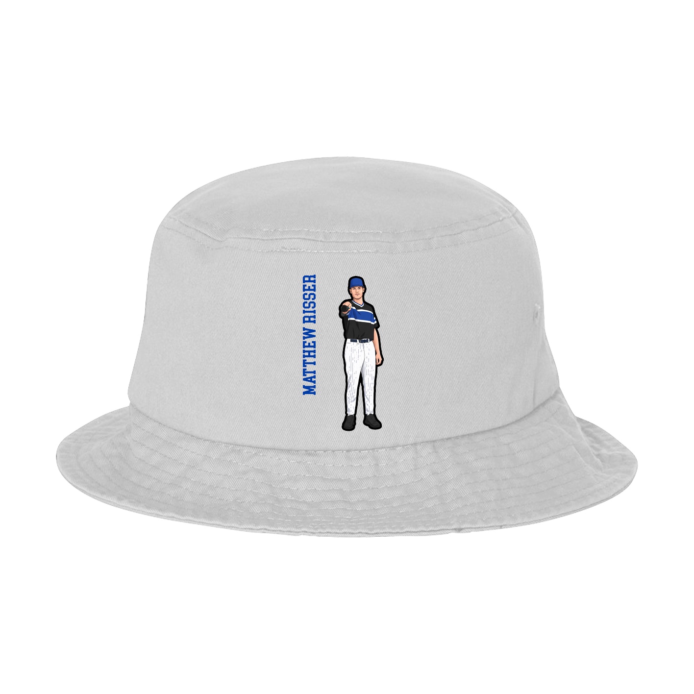 Bucket Cap — Name Vertical in White
