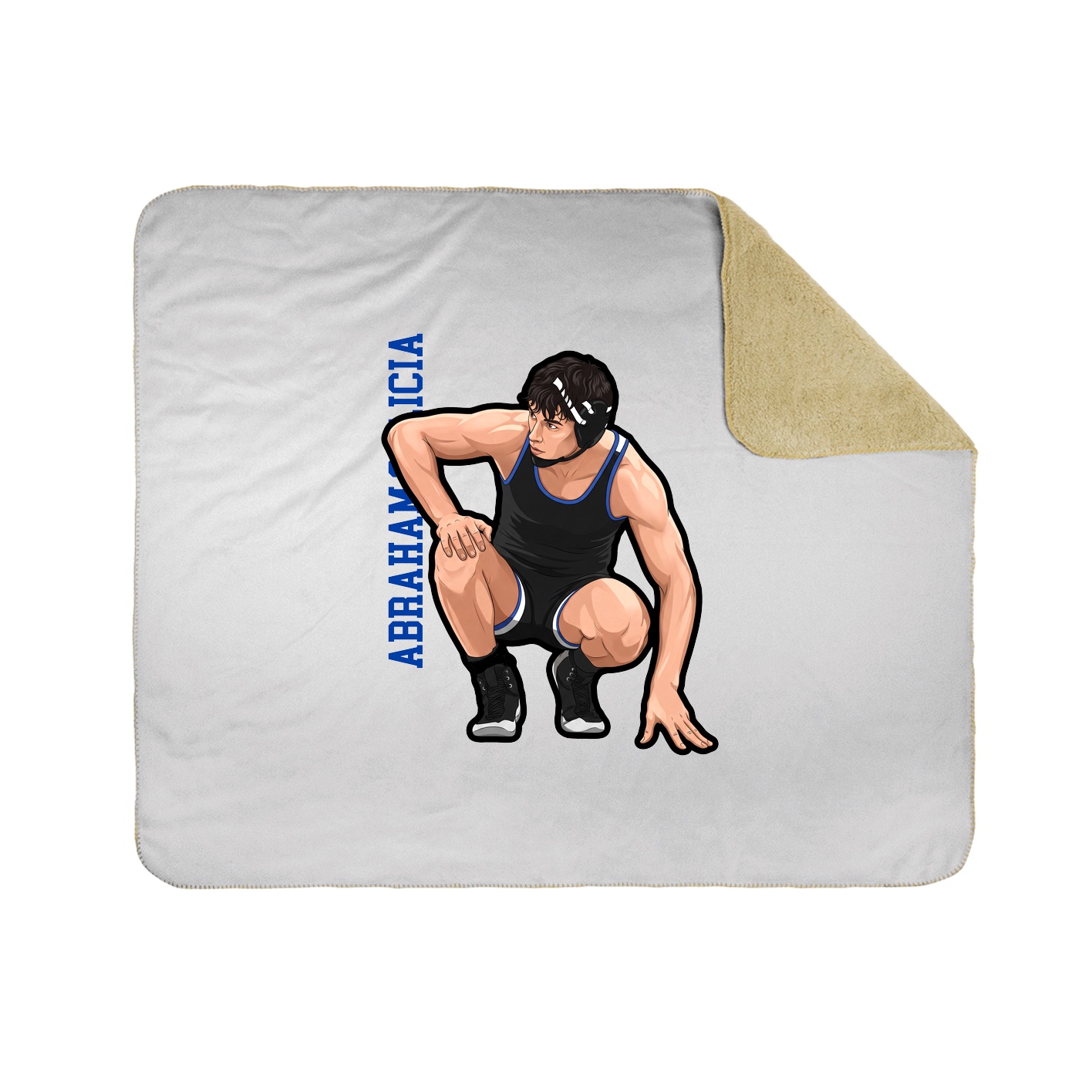 Throw Blanket — Name Vertical in White