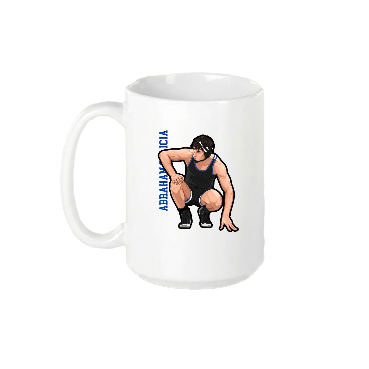 15oz Coffee Mug — Name Vertical in White