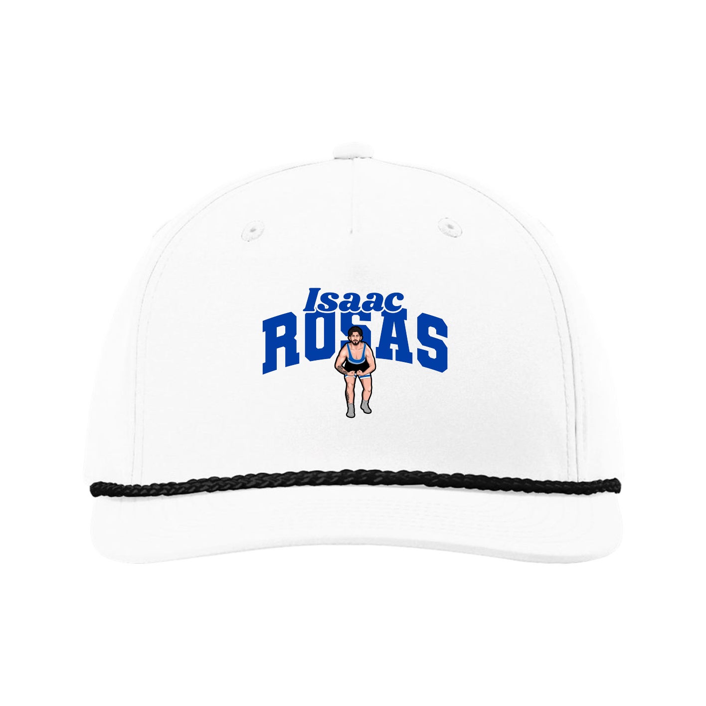 Five-Panel Classic Rope Cap — Signature Arch in White