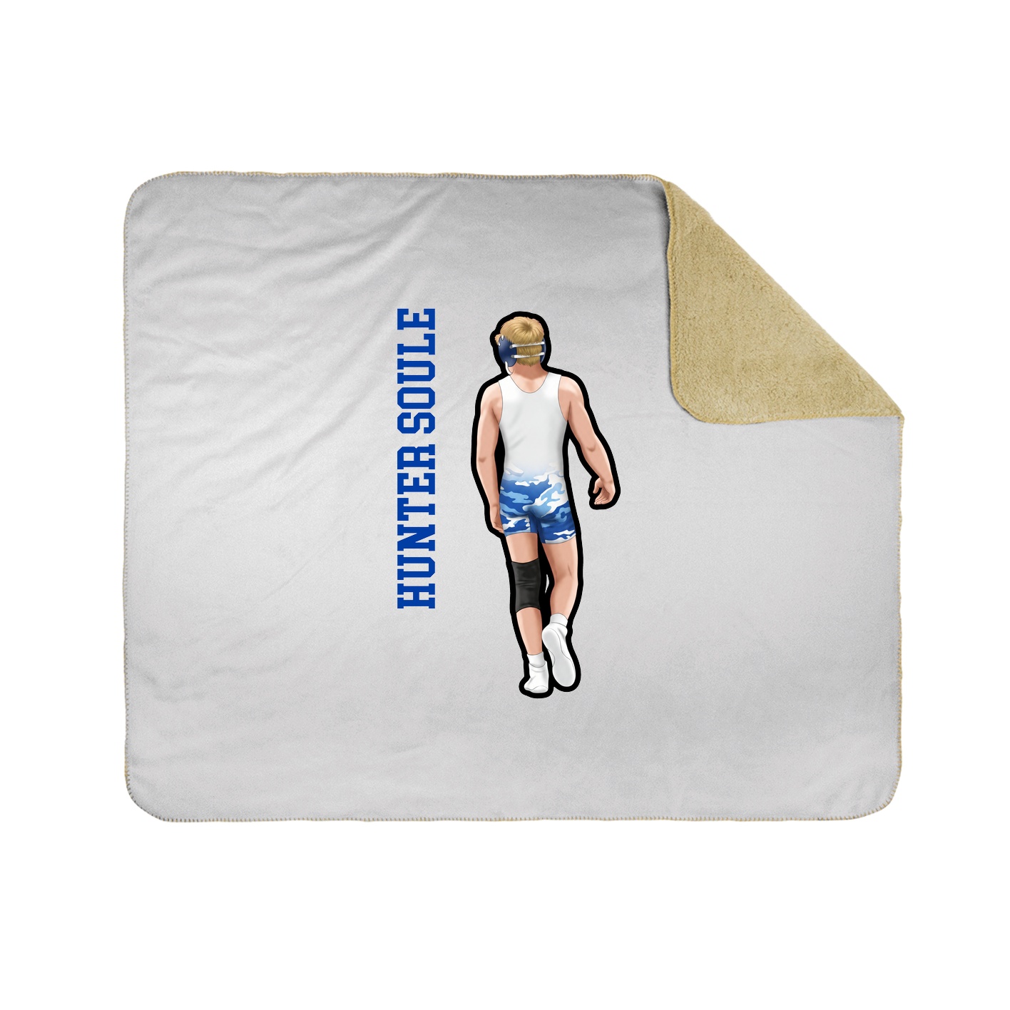 Throw Blanket — Name Vertical in White