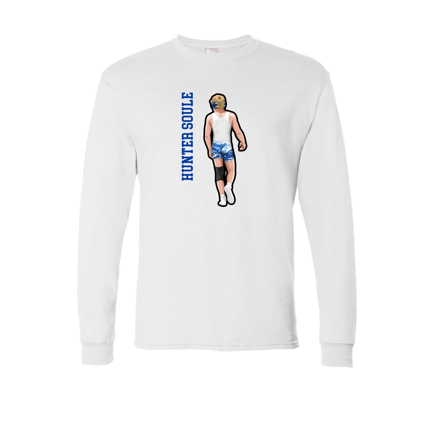 Long Sleeve Tee — Name Vertical in White