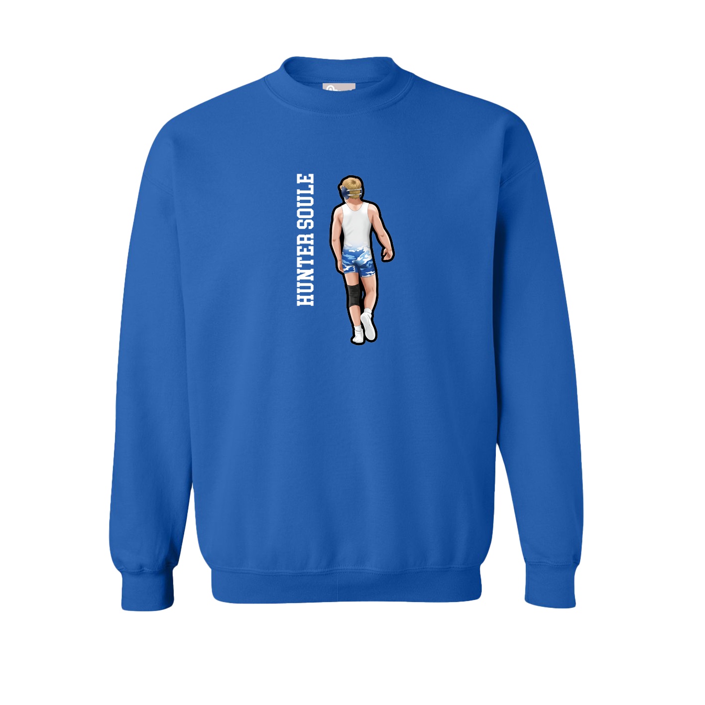 Fleece Crew — Name Vertical in Royal
