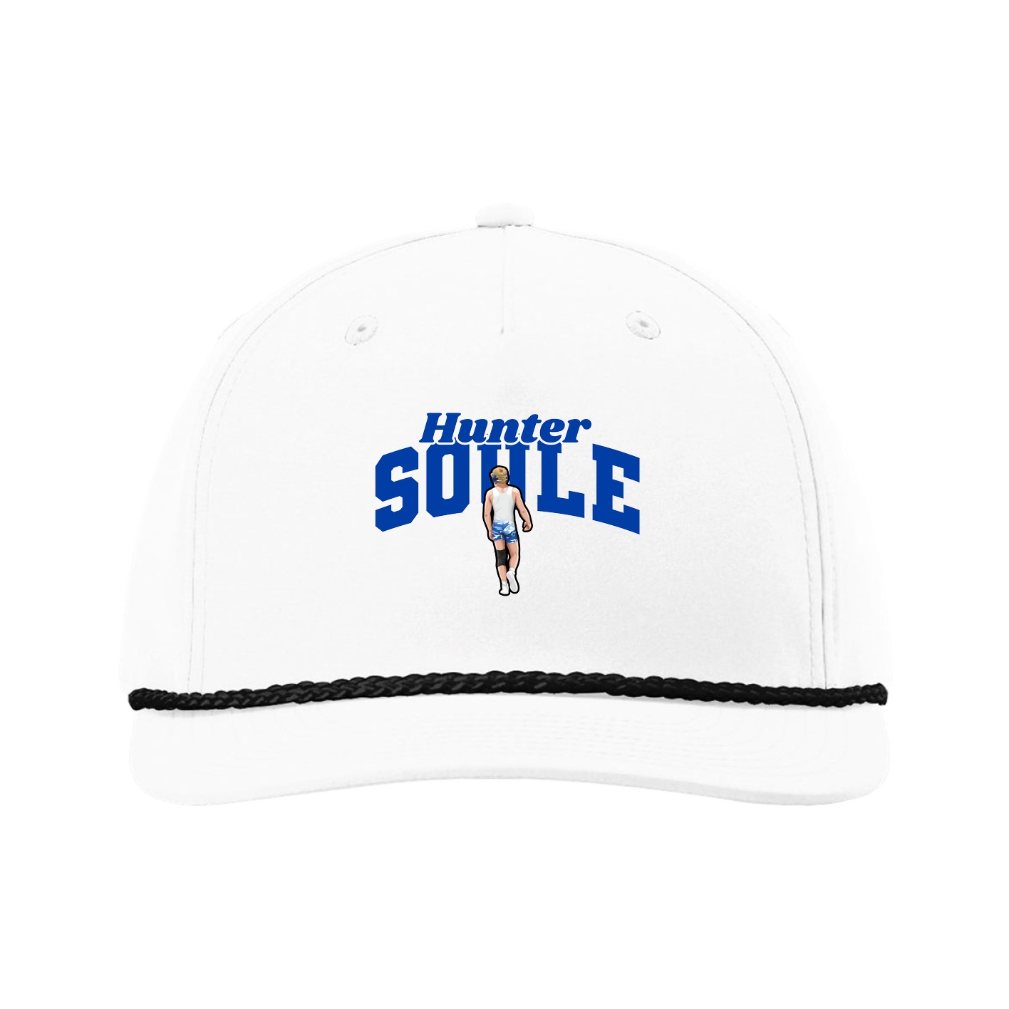 Five-Panel Classic Rope Cap — Signature Arch in White