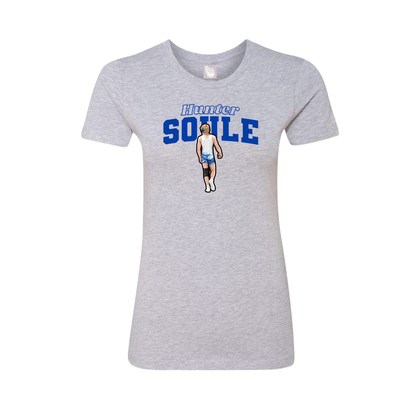 Fitted Women's Tee — Name Arch in Grey