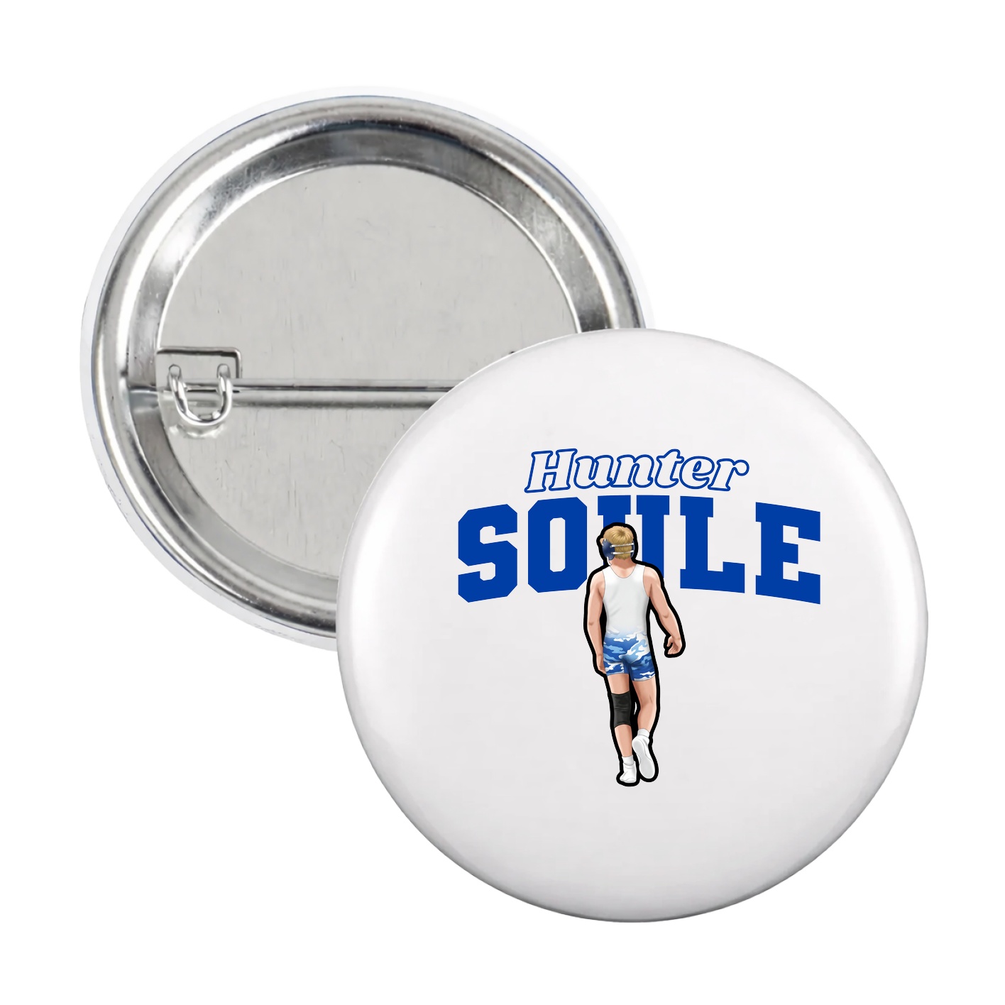 Game Day Button — Name Arch in White