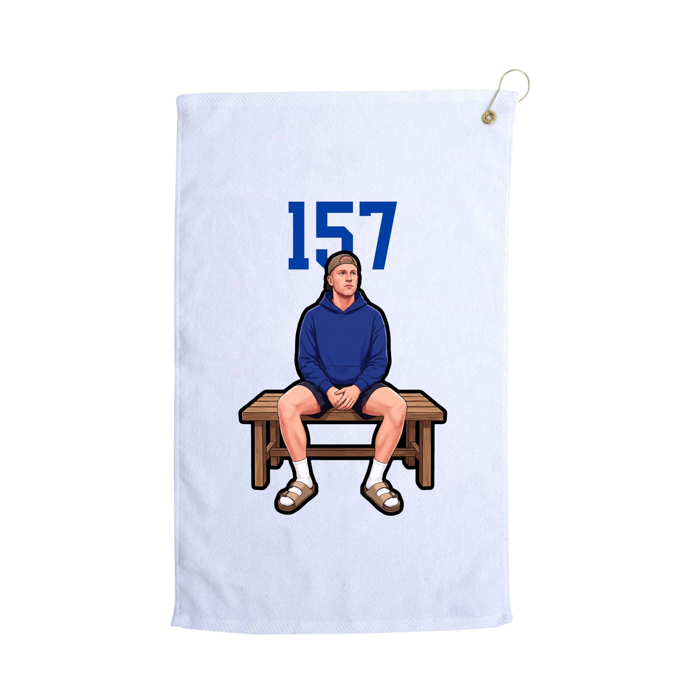 Golf Towel — Number Top in White
