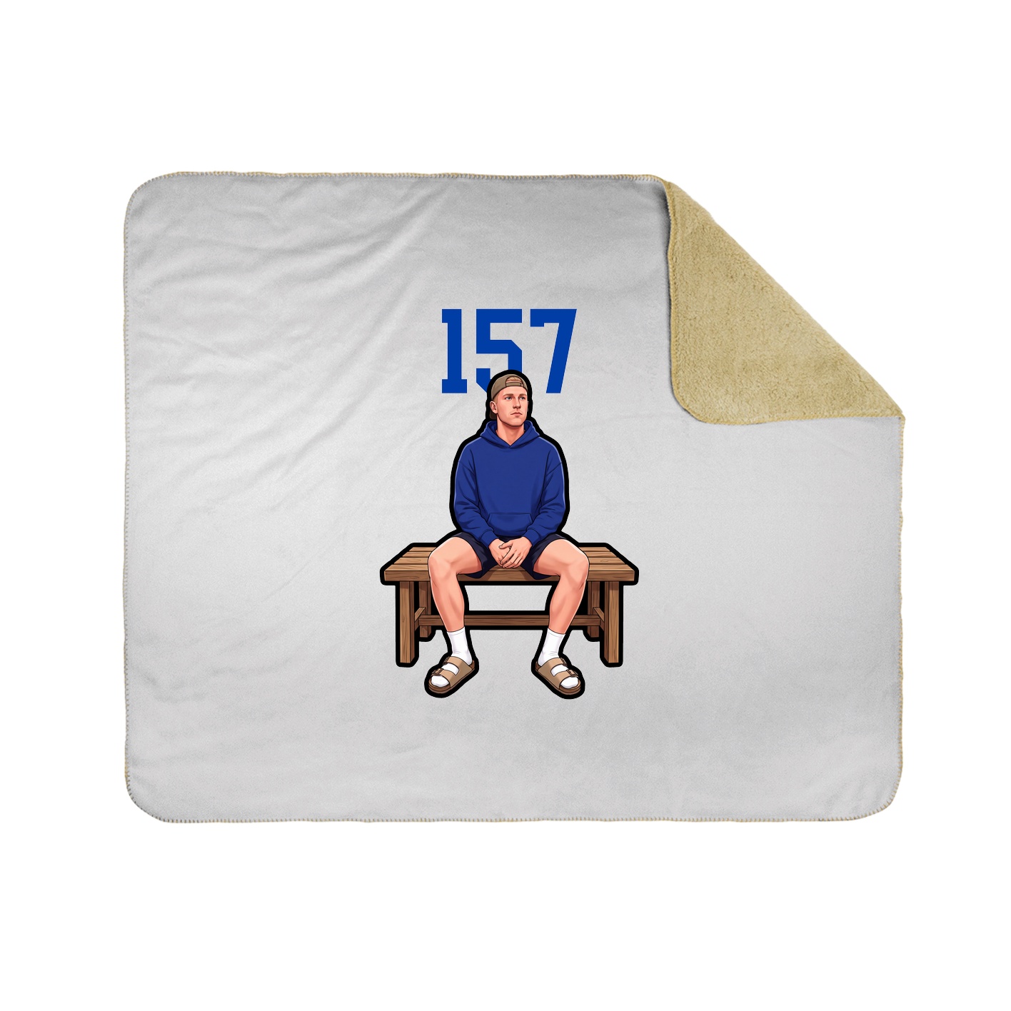 Throw Blanket — Number Top in White