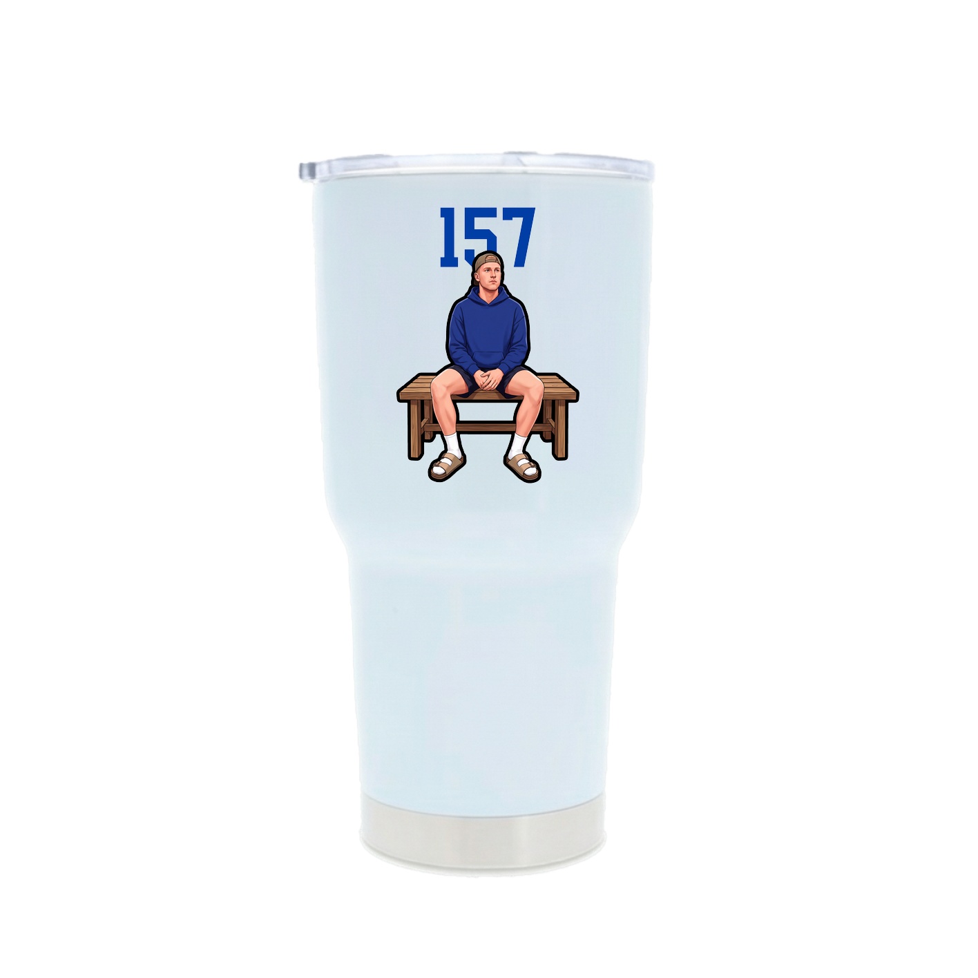 30oz Stainless Steel Tumbler — Number Top in White