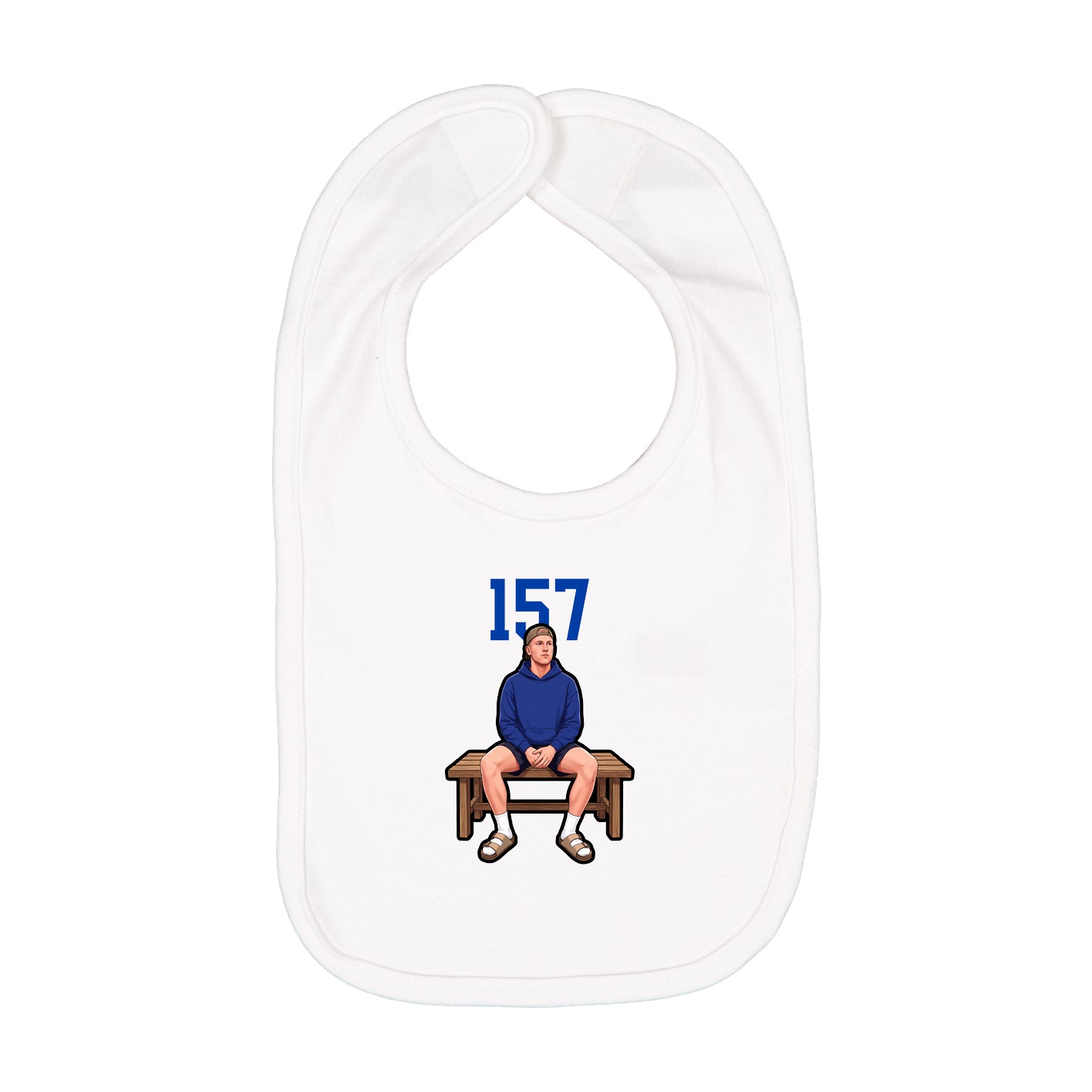 Infant Bib — Number Top in White