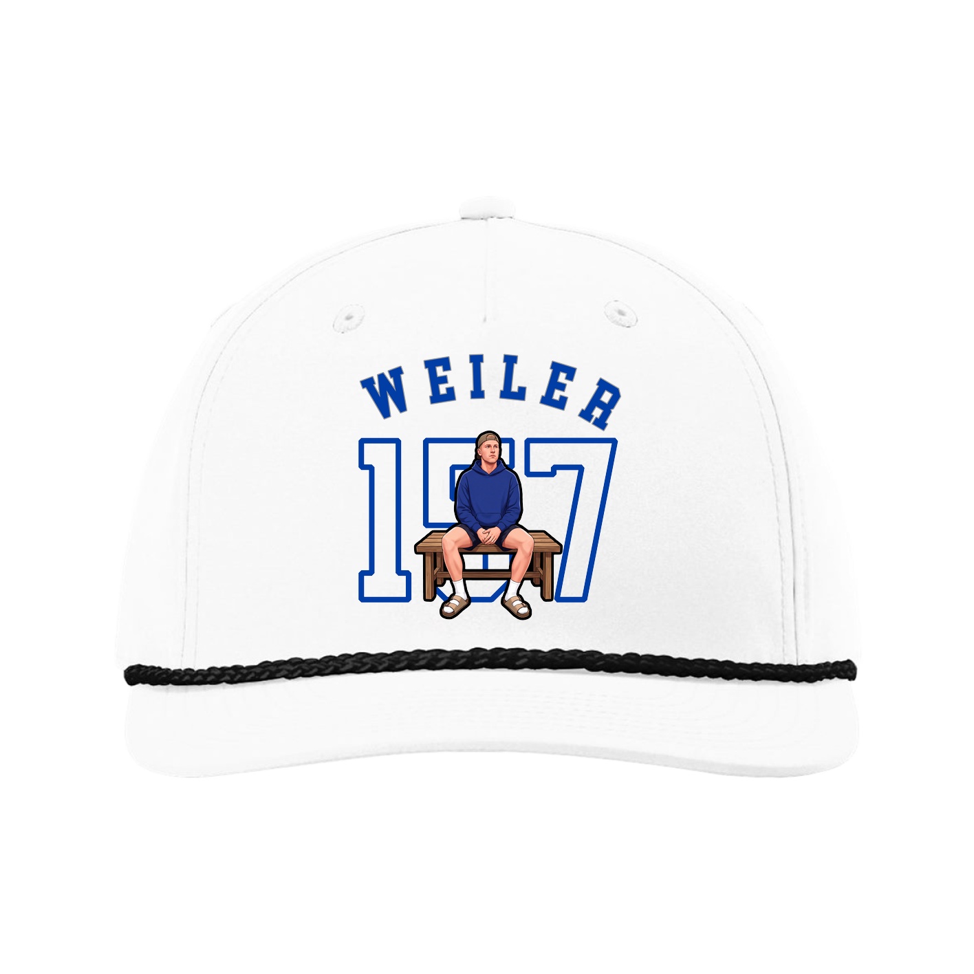Five-Panel Classic Rope Cap — Shirsey Arch in White