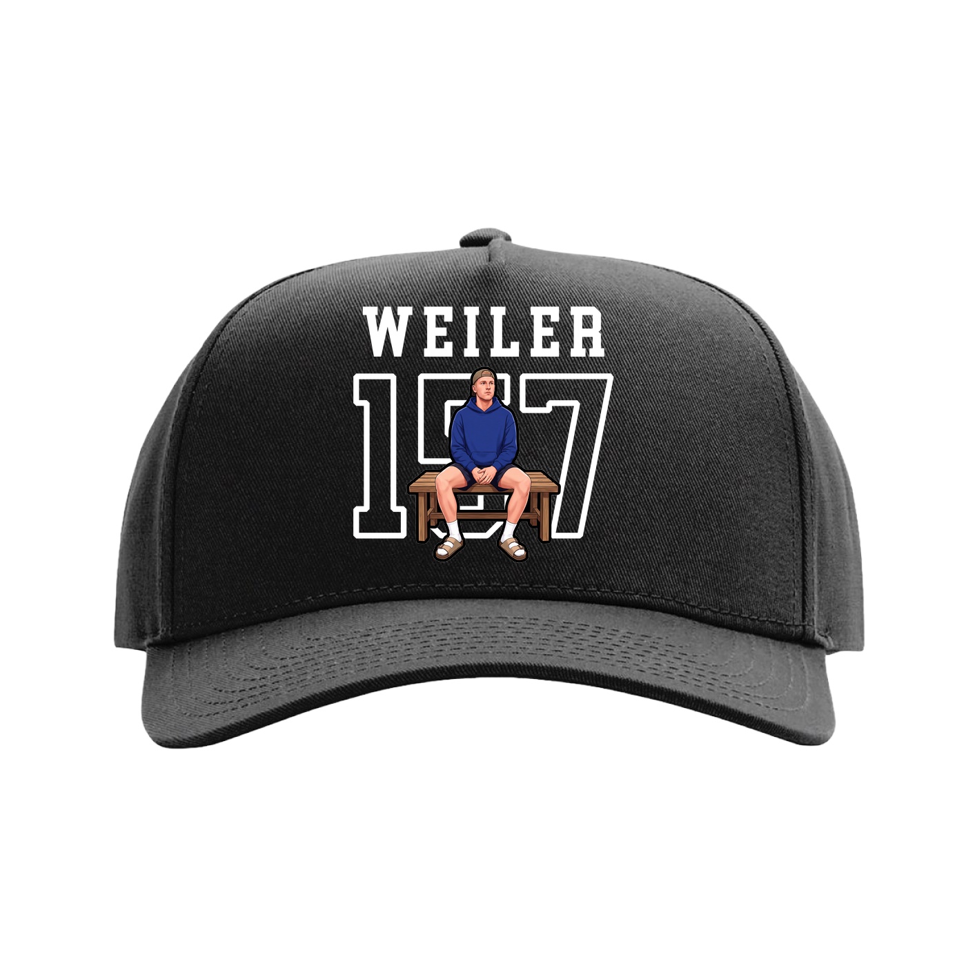 Full Fabric Five-Panel Champ Cap — Shirsey in Black