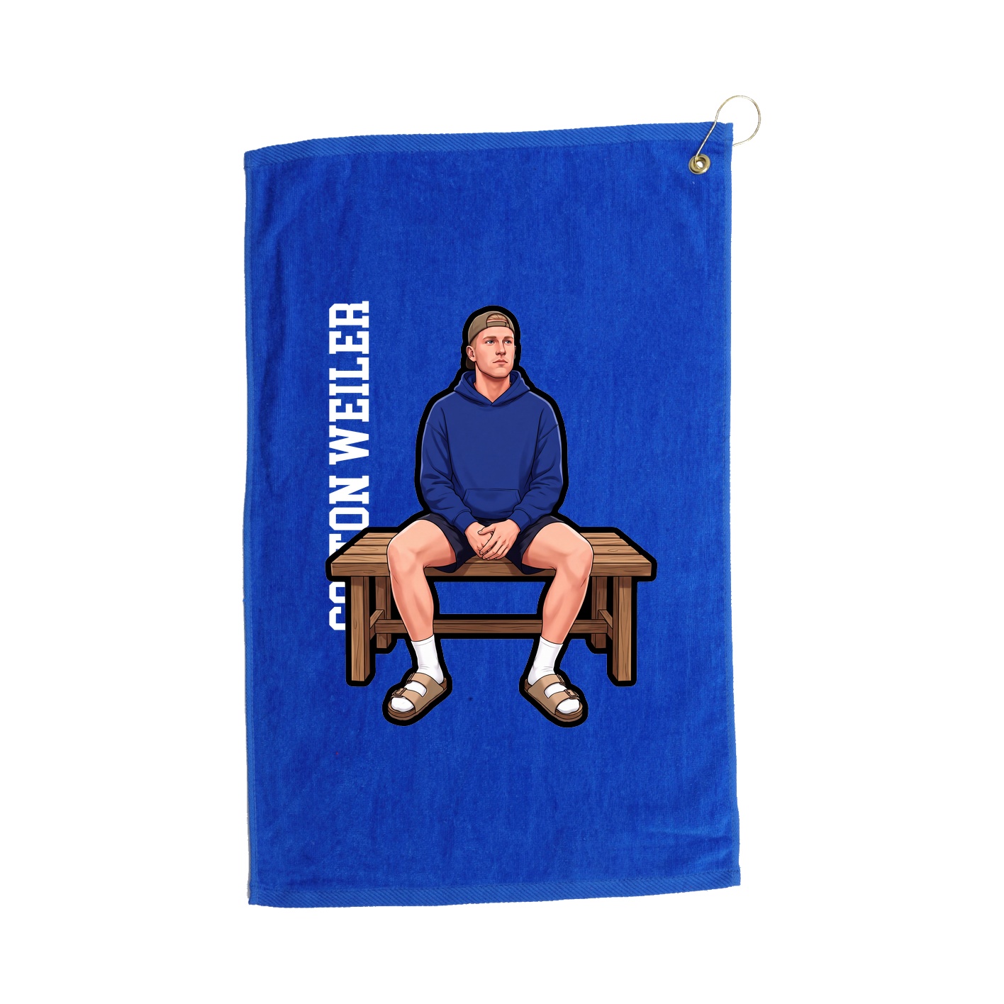 Golf Towel — Name Vertical in Royal