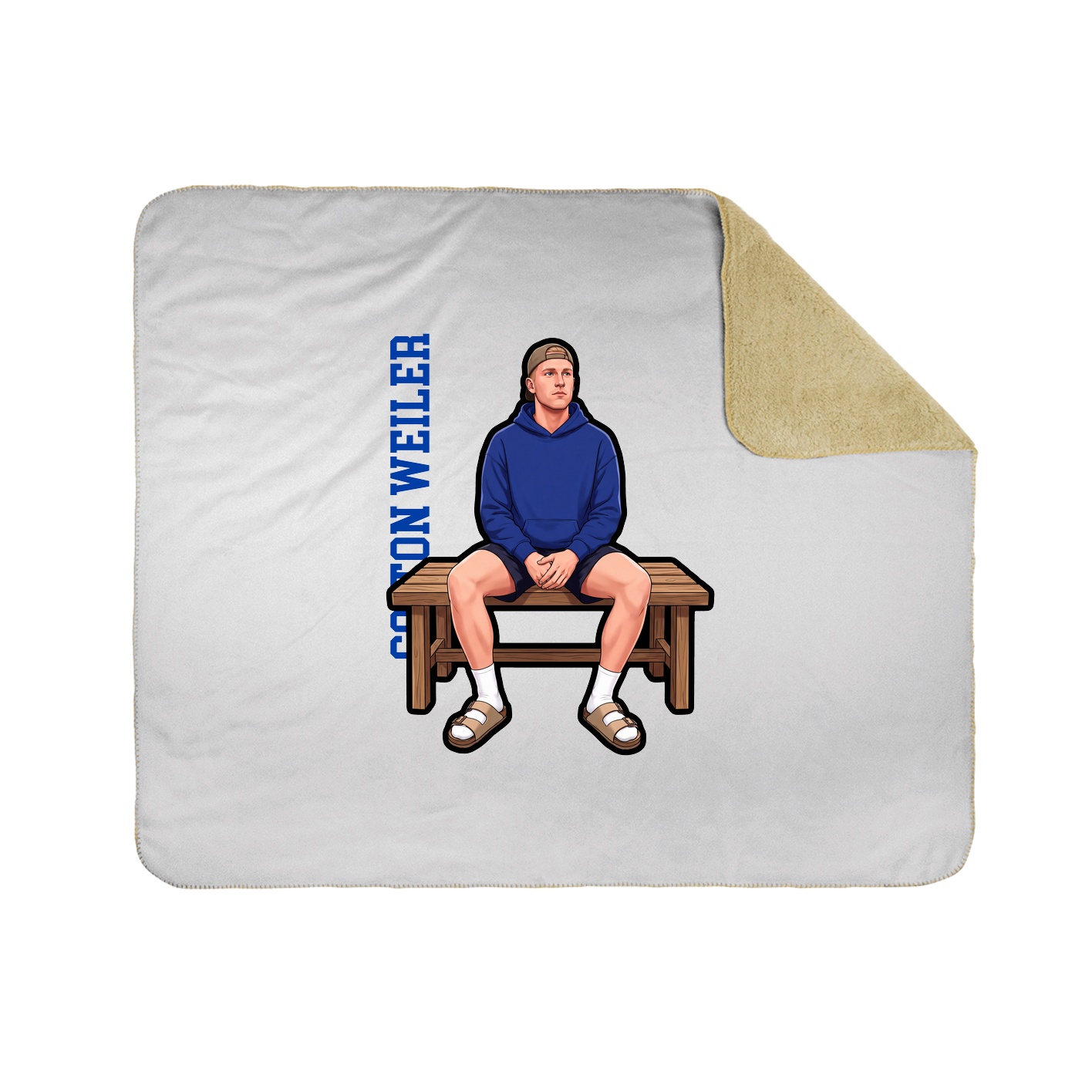 Throw Blanket — Name Vertical in White