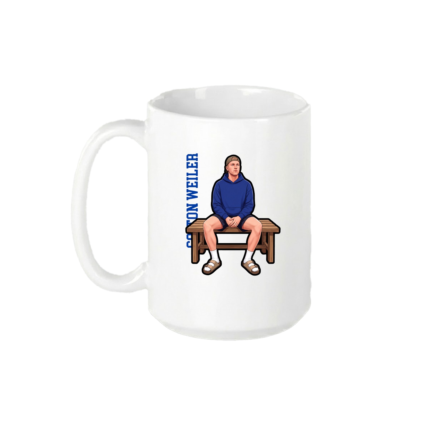 15oz Coffee Mug — Name Vertical in White
