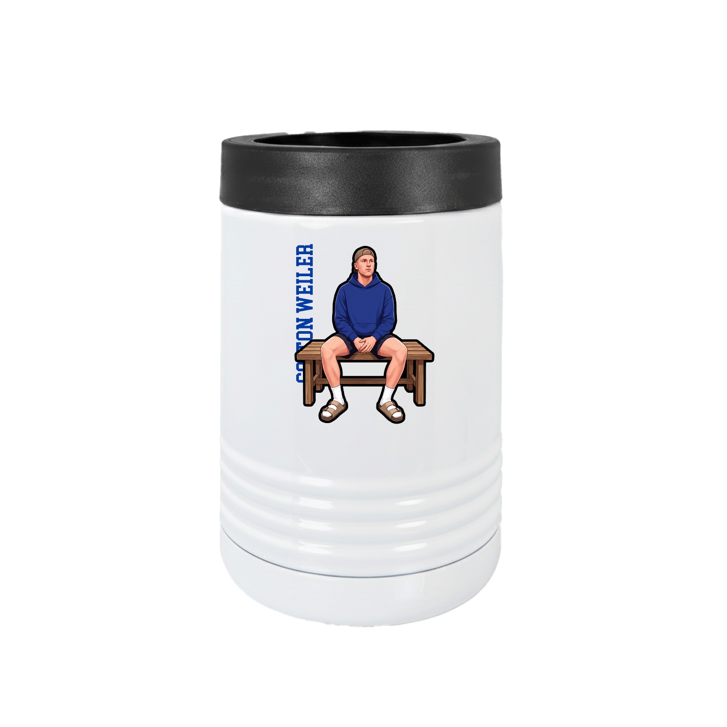 Beverage Holder — Name Vertical in White