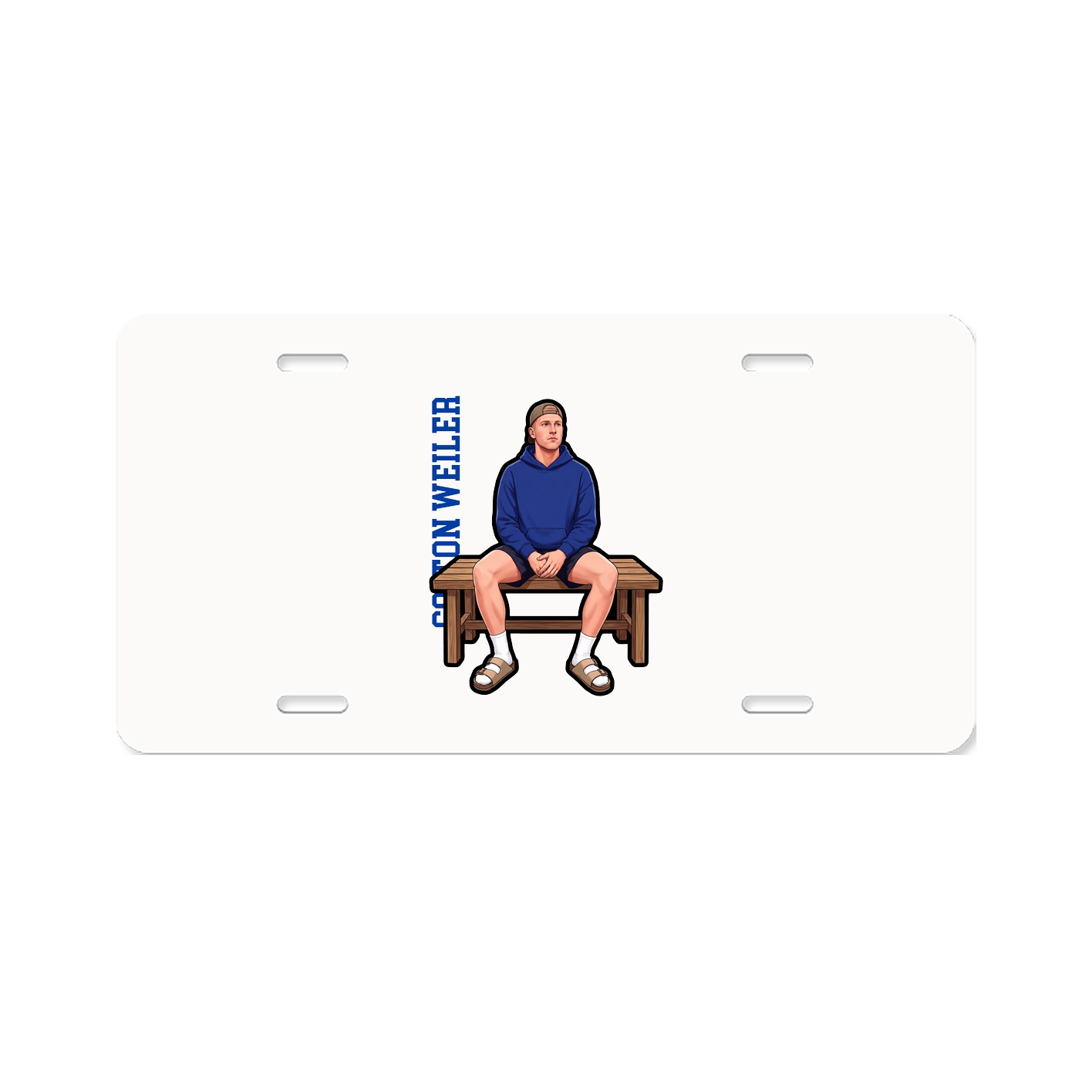 License Plate — Name Vertical in Classic