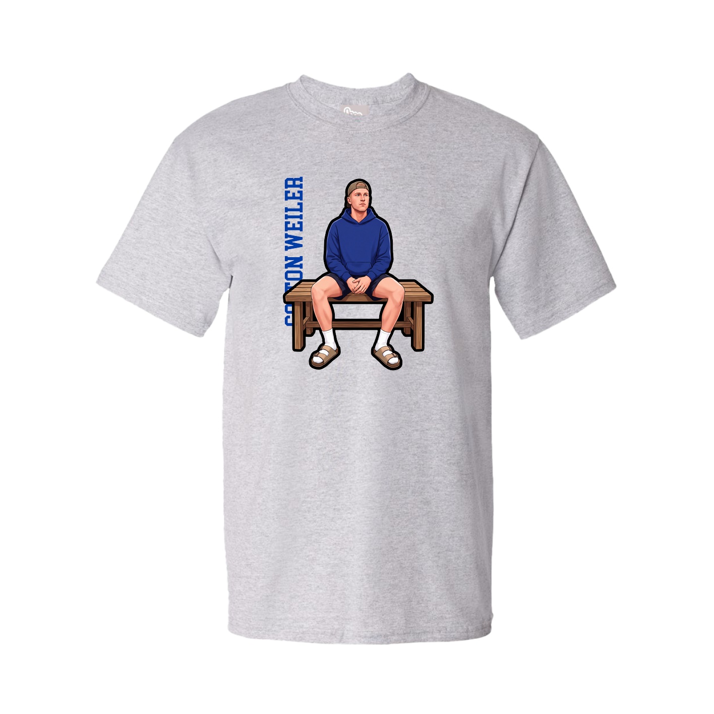 Youth Tee — Name Vertical in Grey