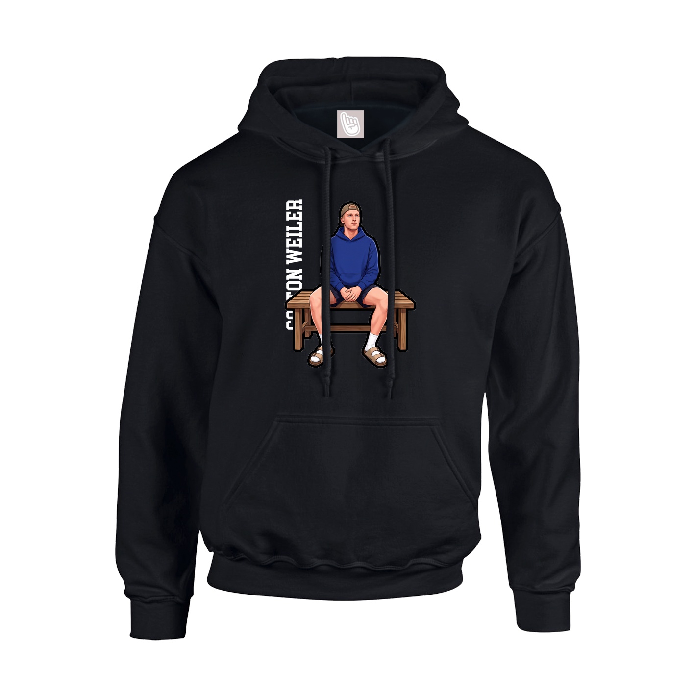 Youth Hoodie — Name Vertical in Black