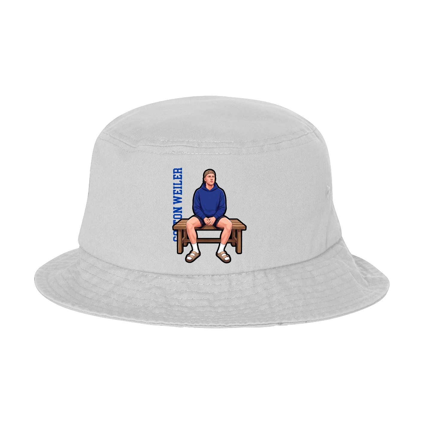 Bucket Cap — Name Vertical in White