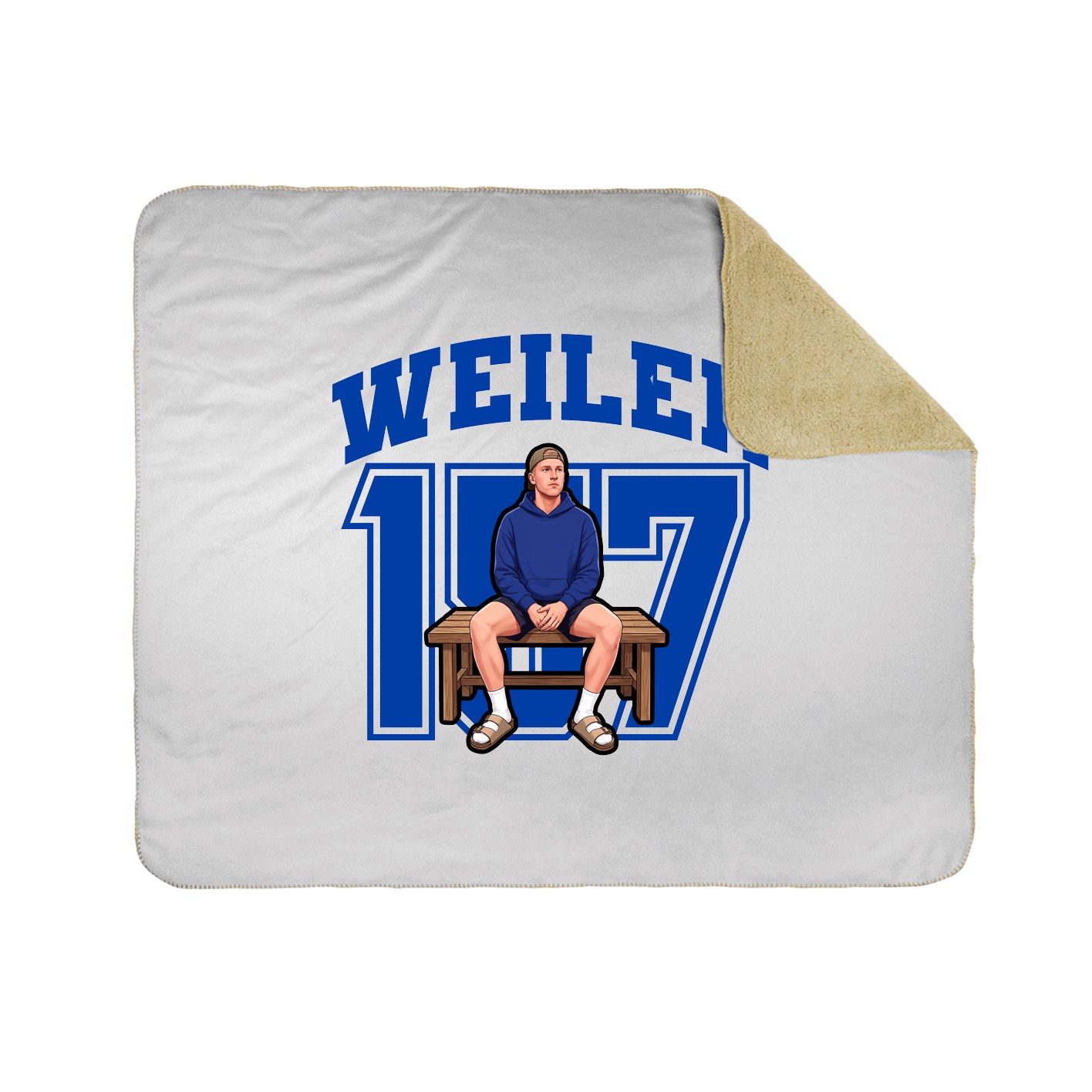 Throw Blanket — Number in White