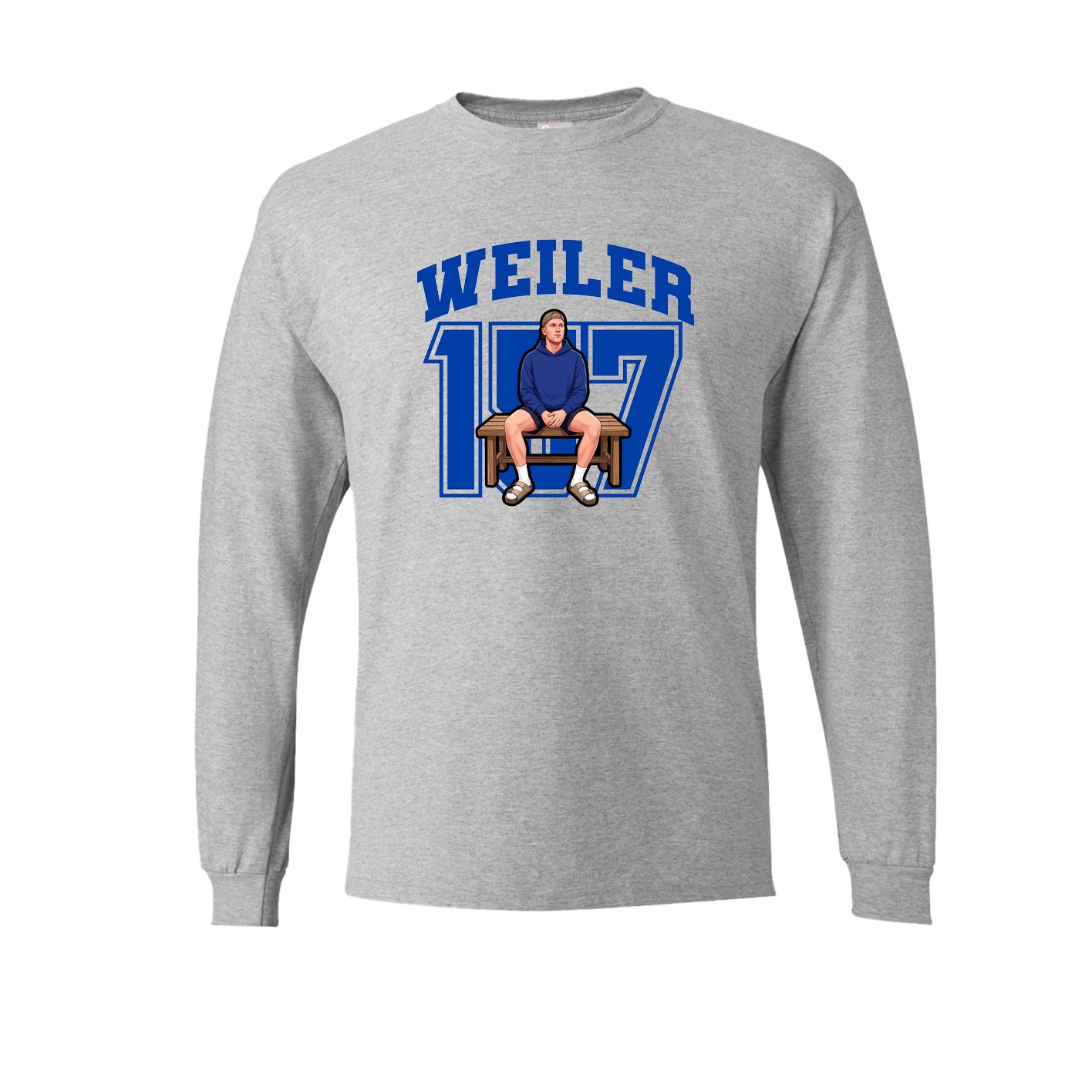 Long Sleeve Tee — Number in Grey