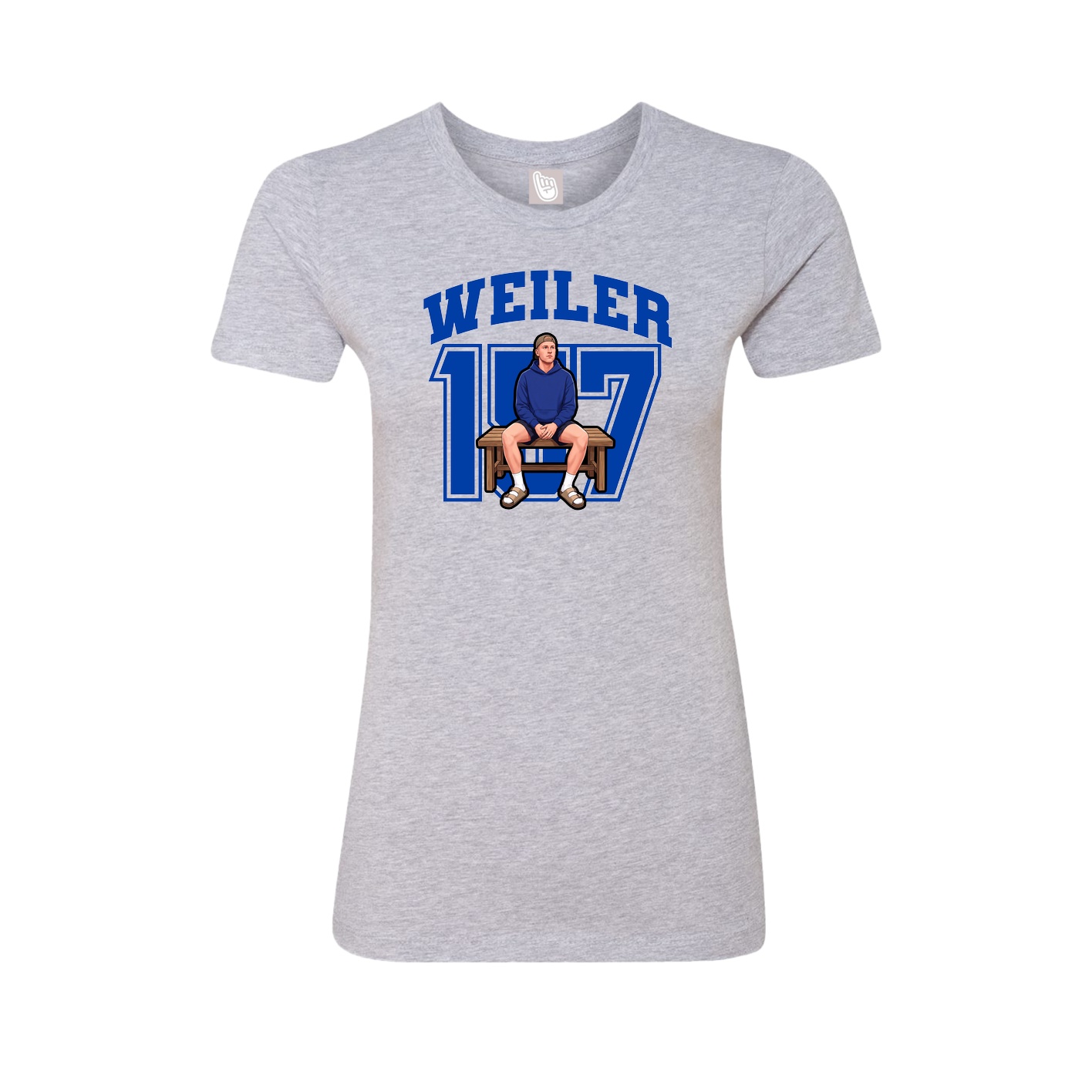 Fitted Women's Tee — Number in Grey