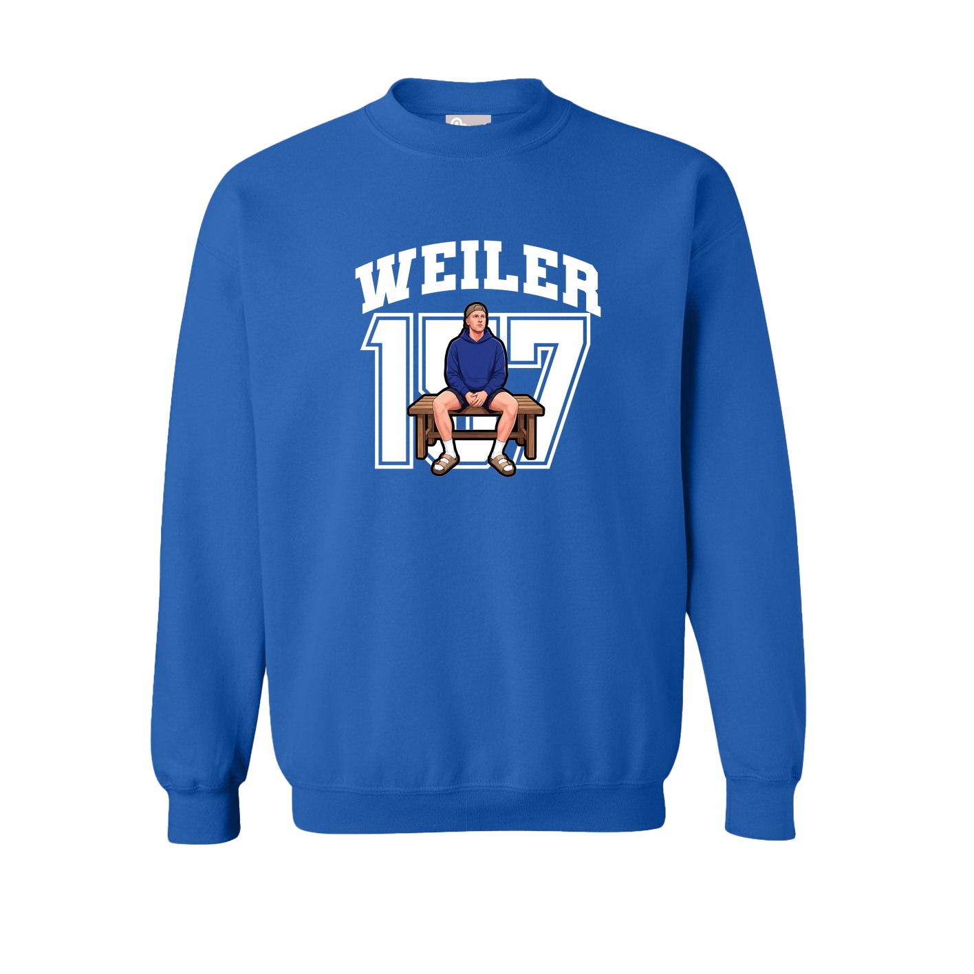 Fleece Crew — Number in Royal