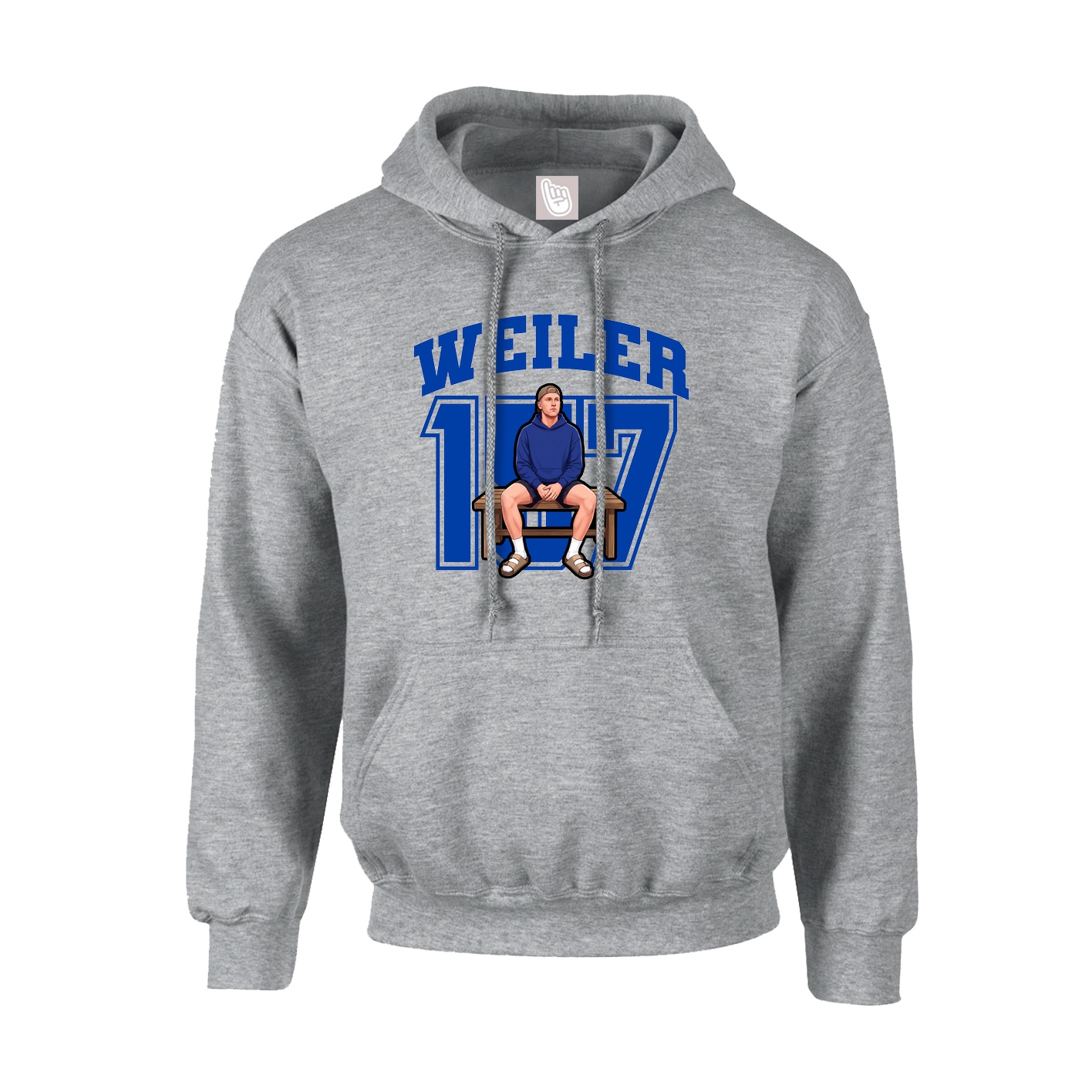 Youth Hoodie — Number in Grey