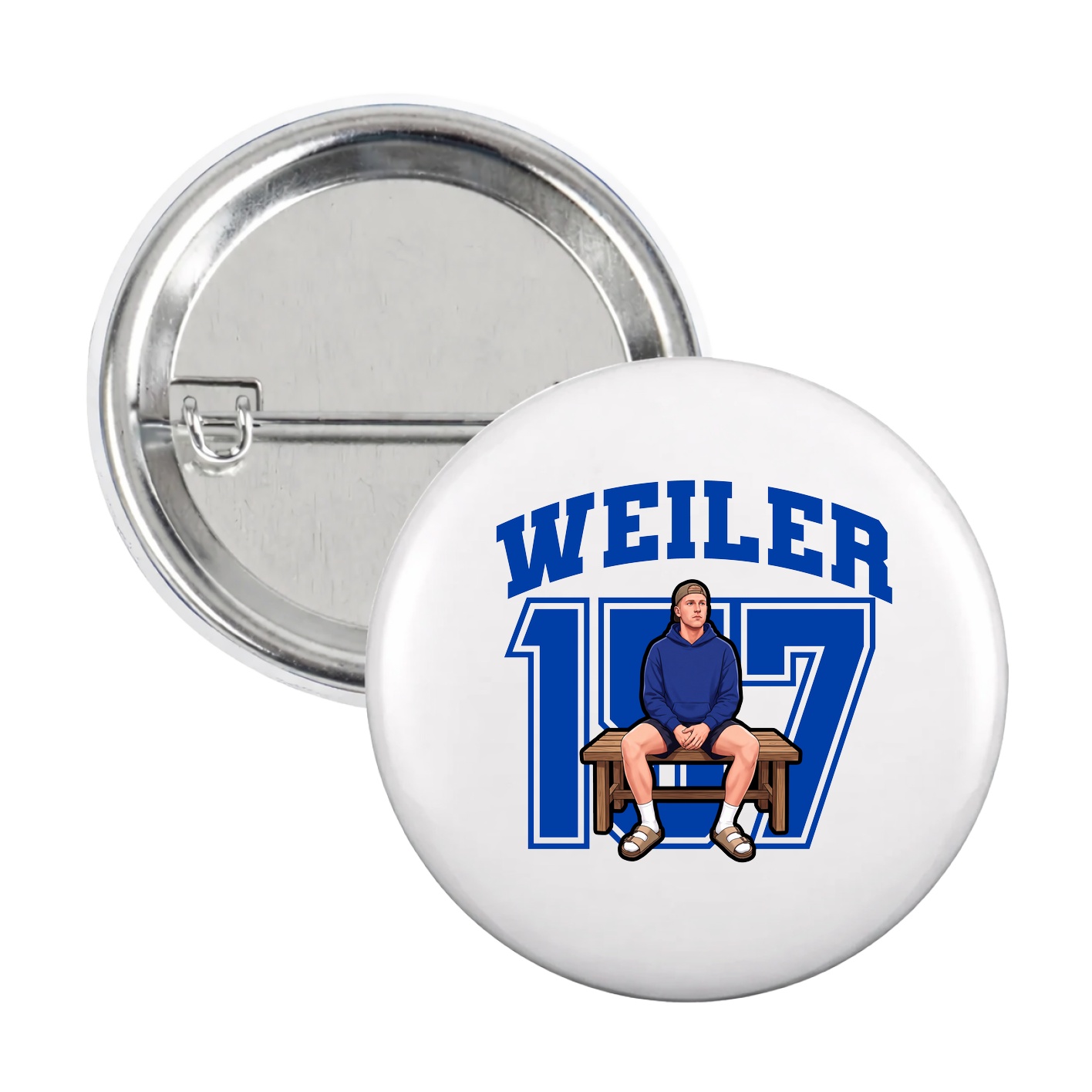 Game Day Button — Number in White