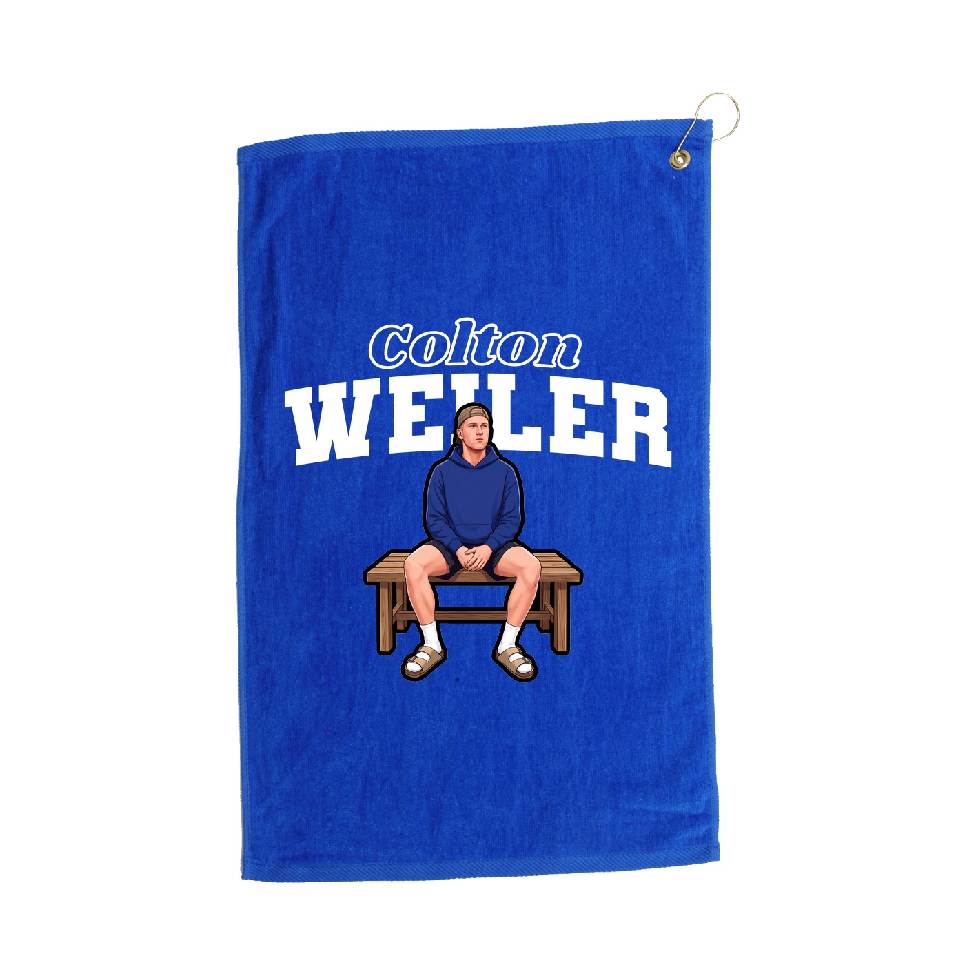 Golf Towel — Name Arch in Royal