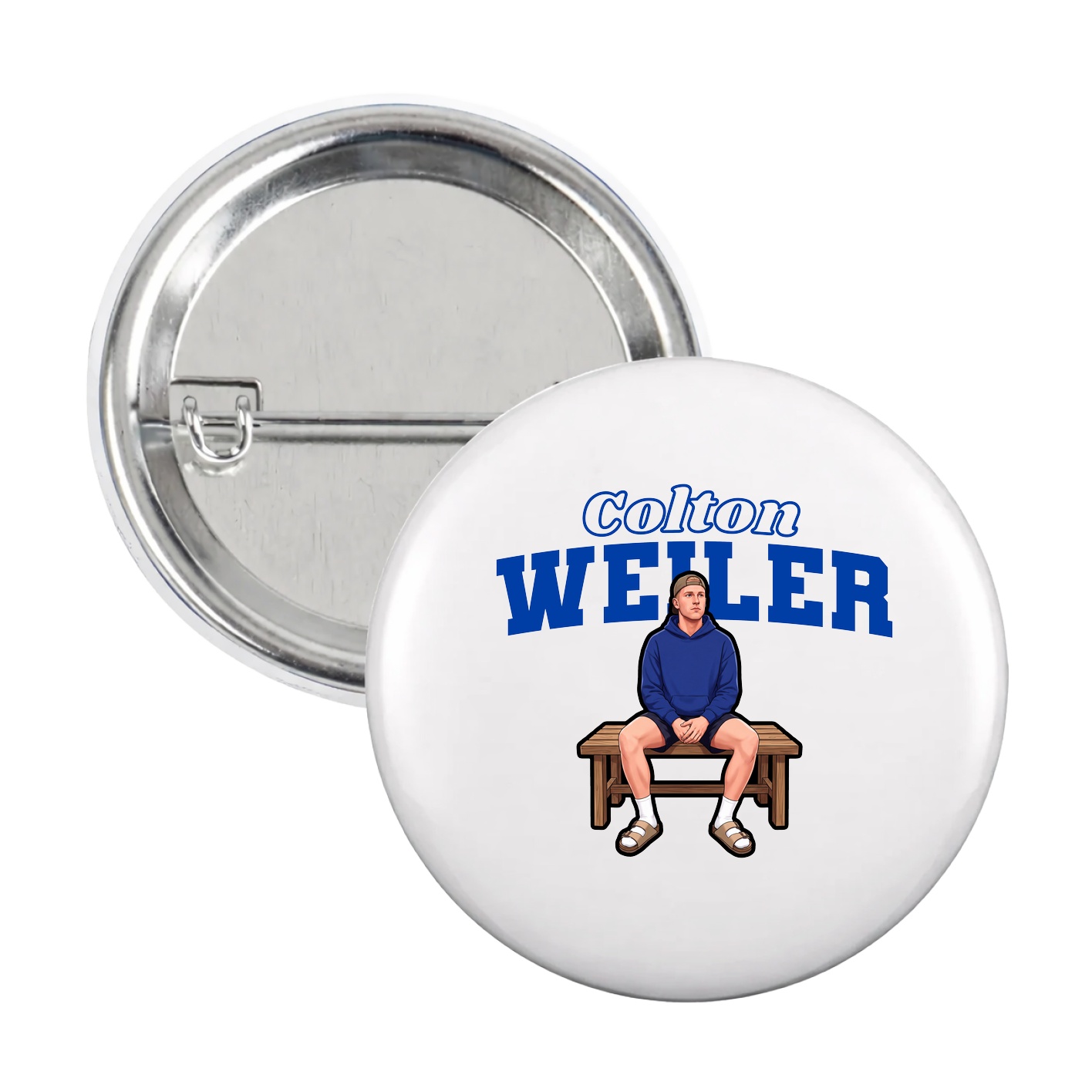 Game Day Button — Name Arch in White