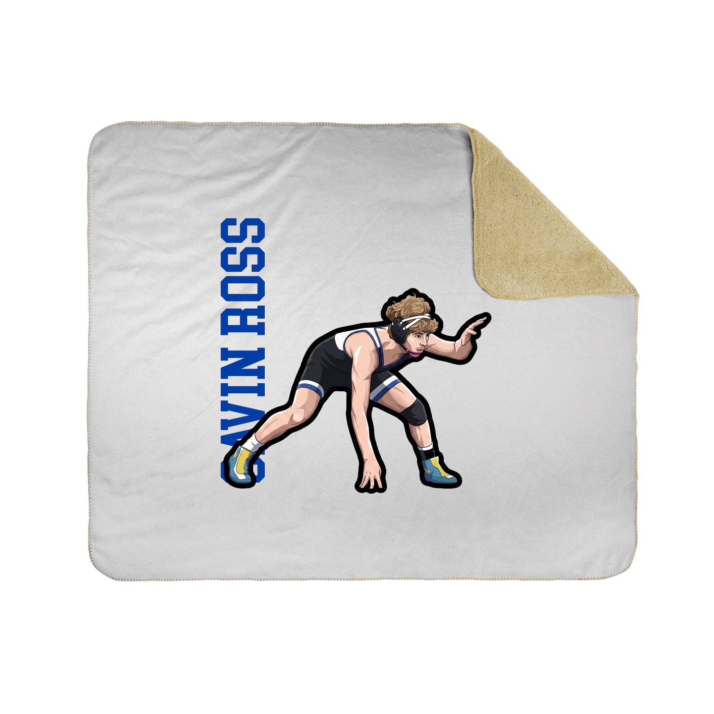Throw Blanket — Name Vertical in White