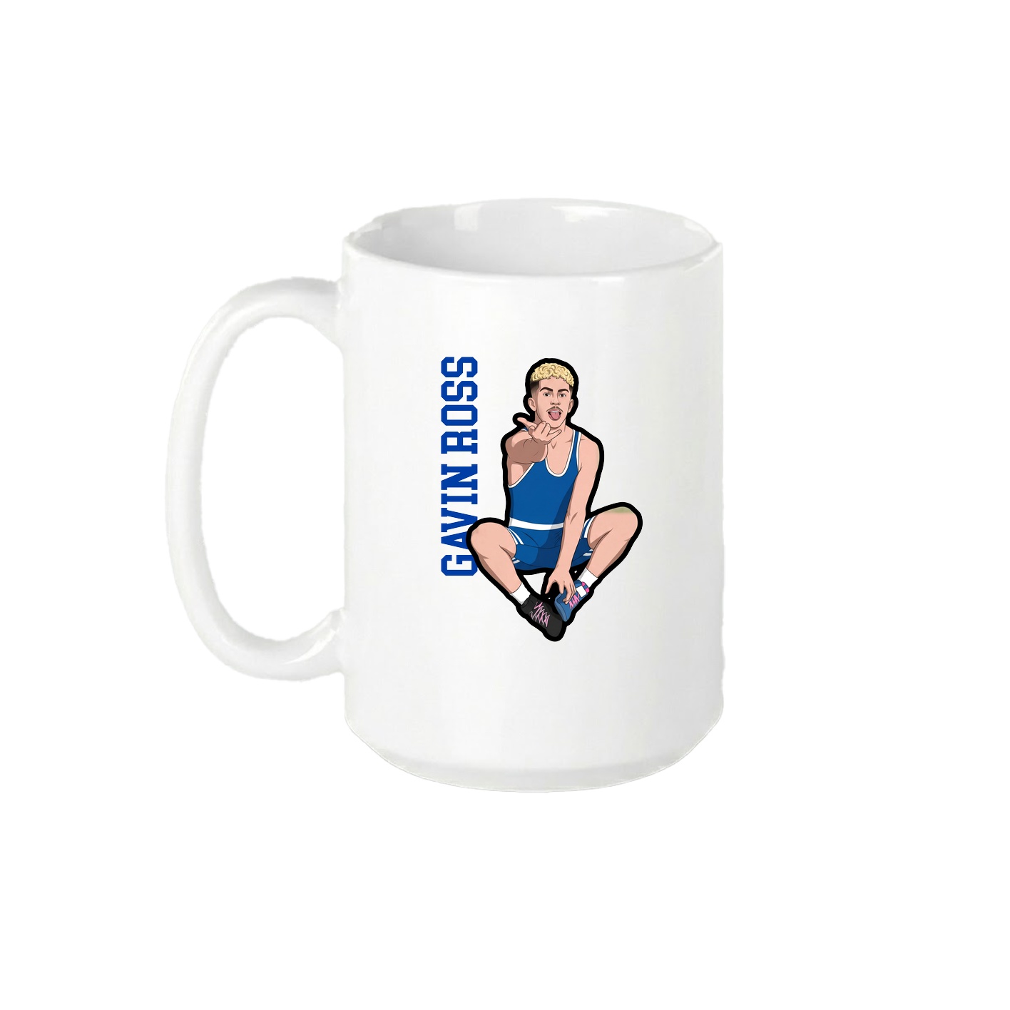 15oz Coffee Mug — Name Vertical in White