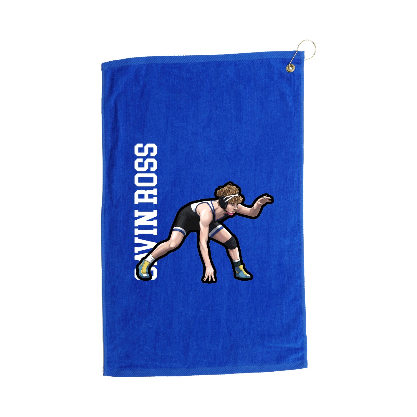 Golf Towel — Name Vertical in Royal