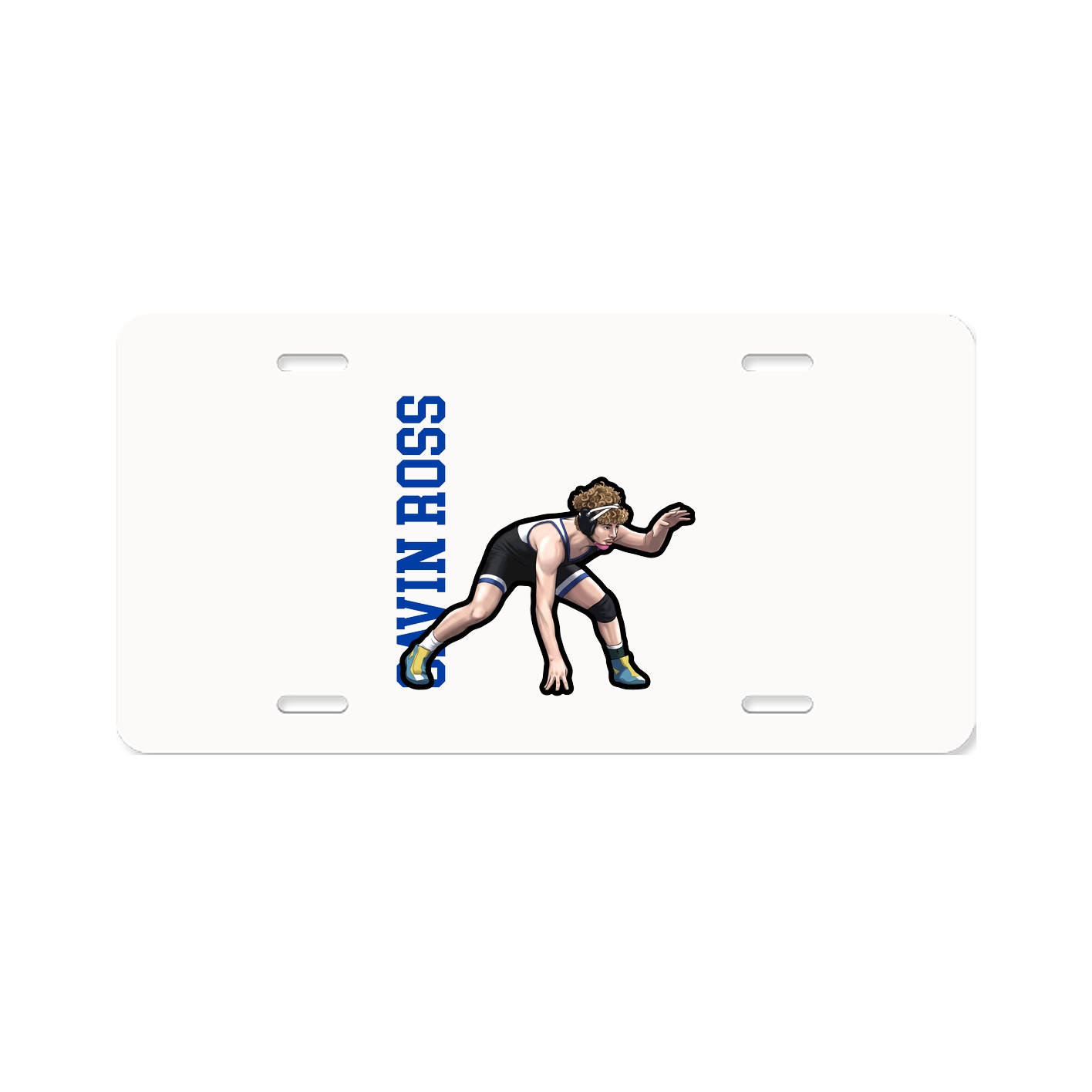 License Plate — Name Vertical in Classic