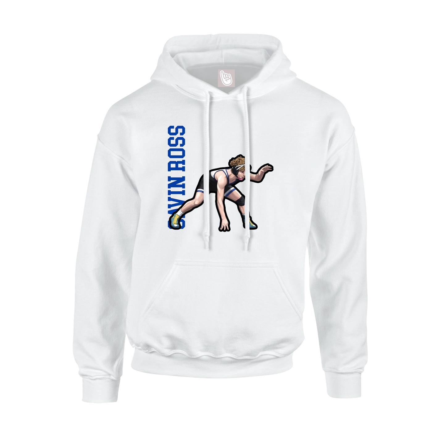 Youth Hoodie — Name Vertical in White