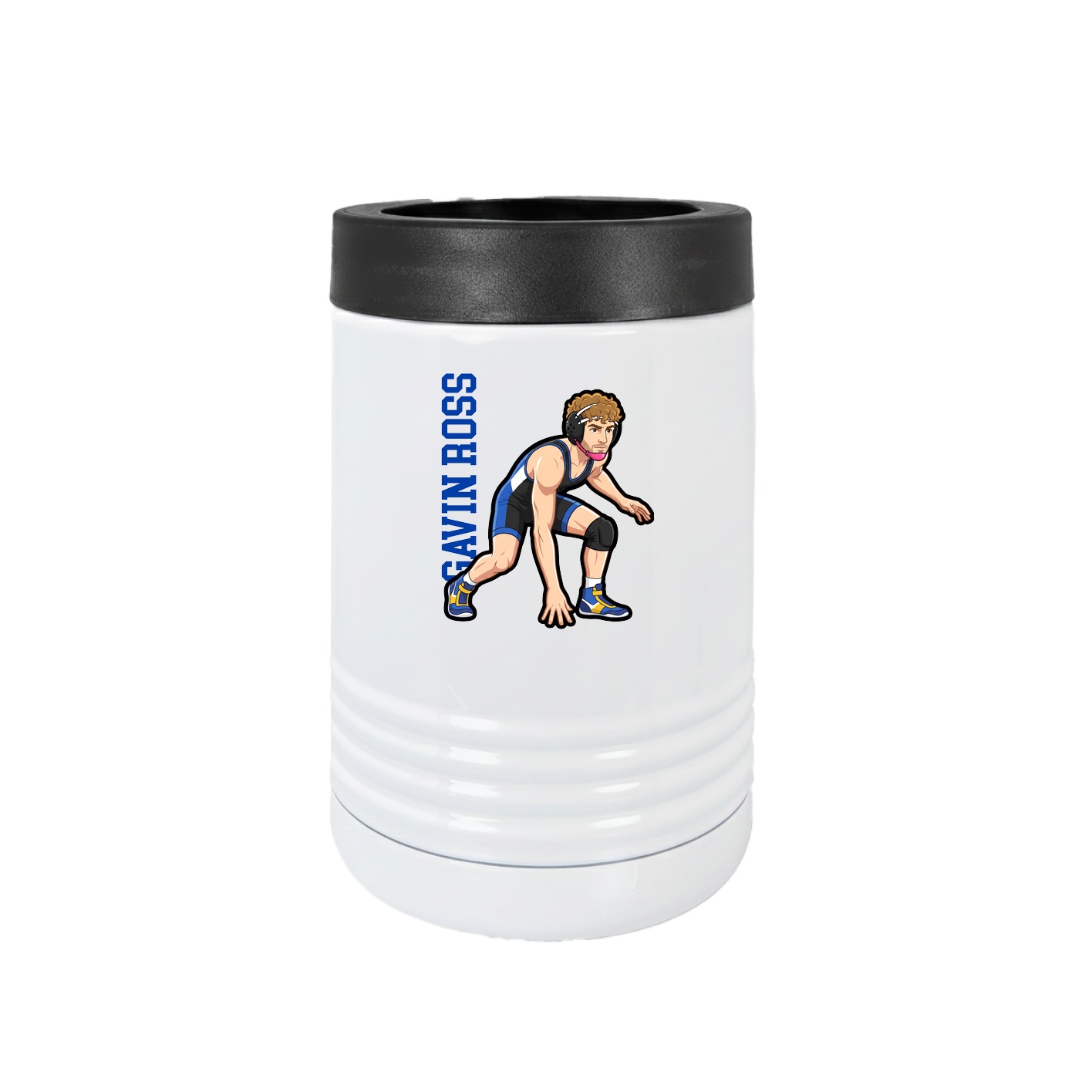 Beverage Holder — Name Vertical in White