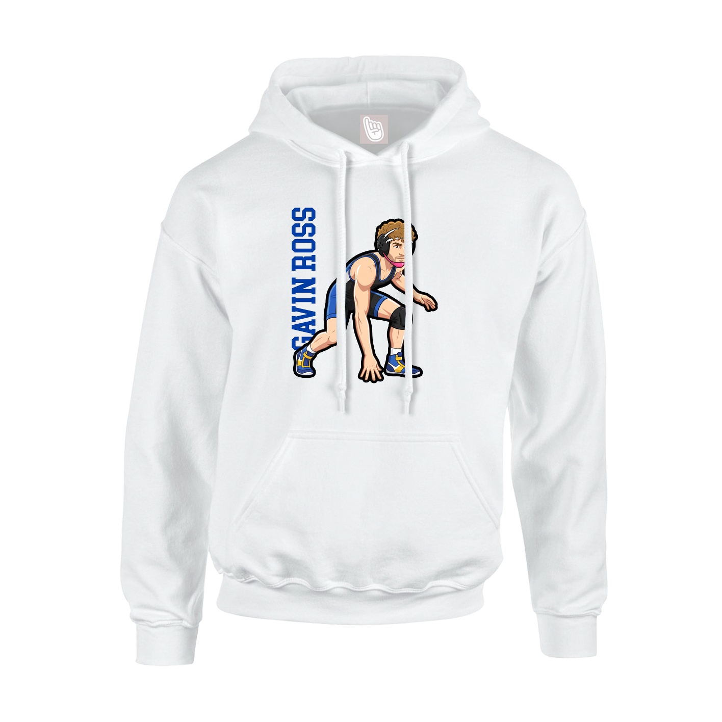 Youth Hoodie — Name Vertical in White