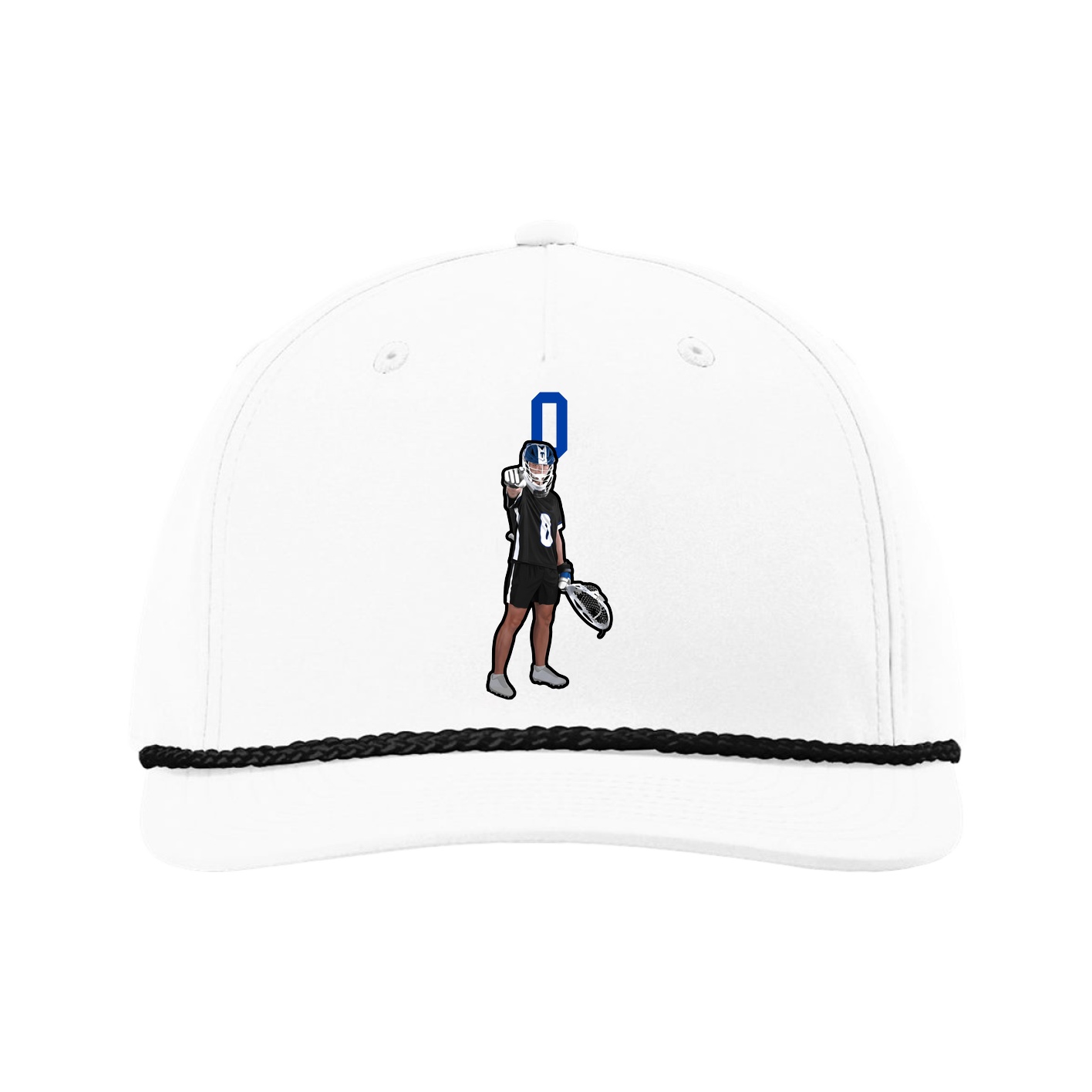 Five-Panel Classic Rope Cap — Number Top in White