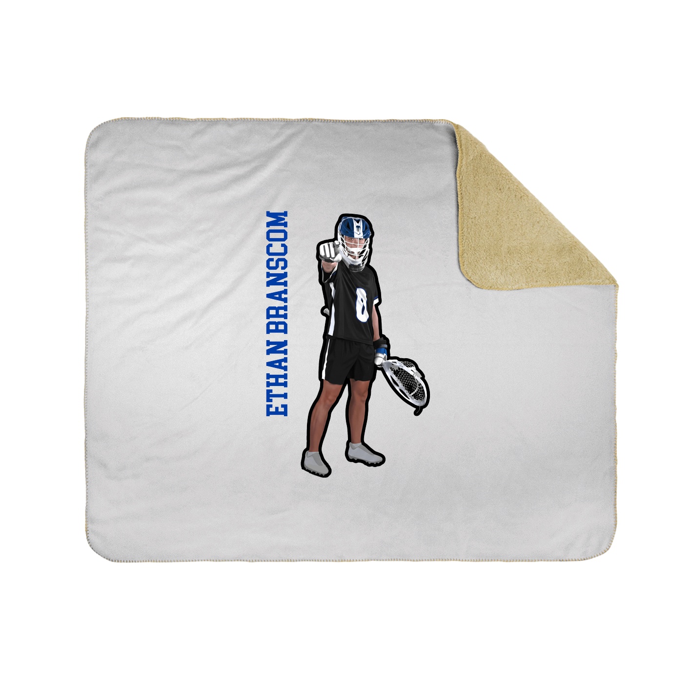 Throw Blanket — Name Vertical in White