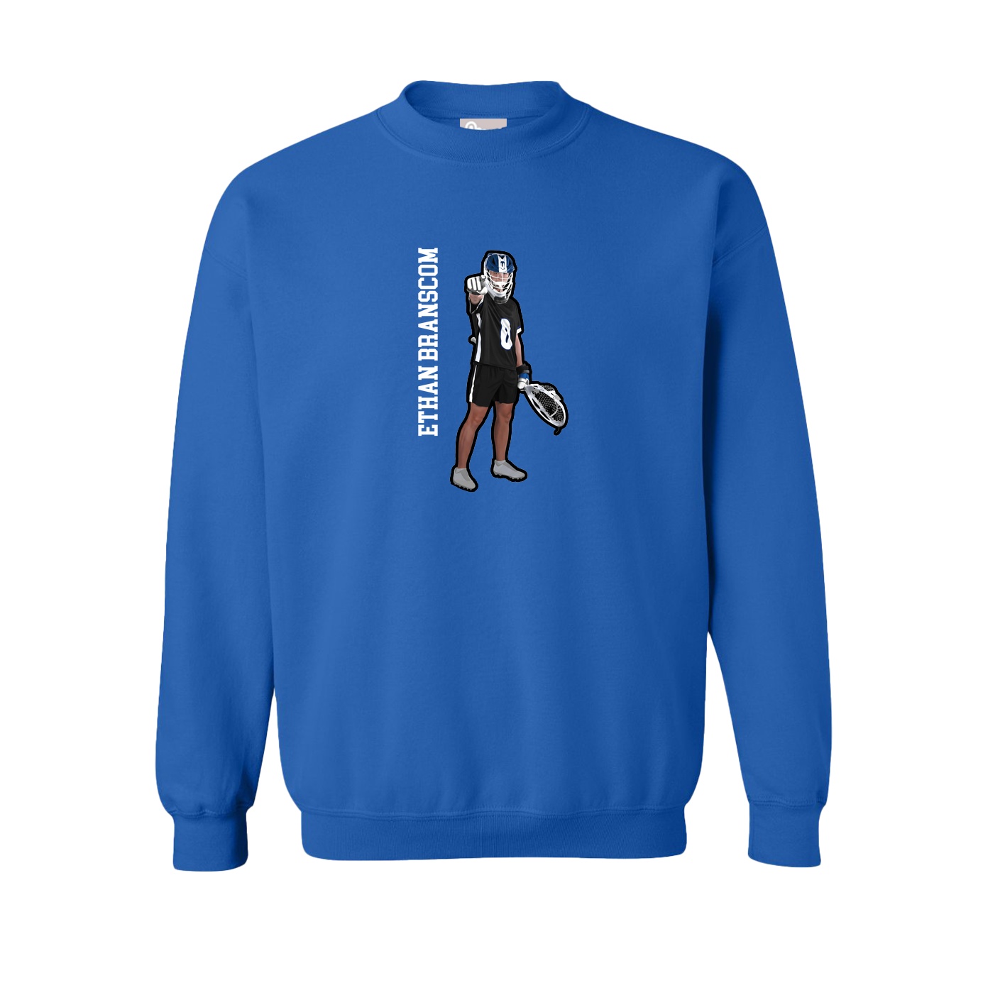 Fleece Crew — Name Vertical in Royal