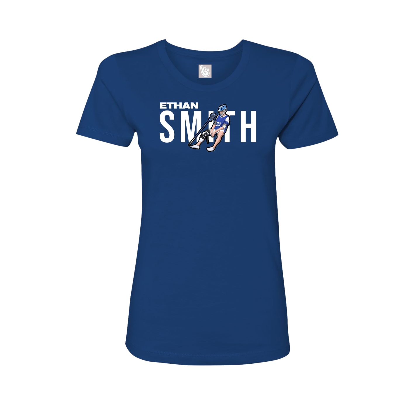 Fitted Women's Tee — Player Name in Royal