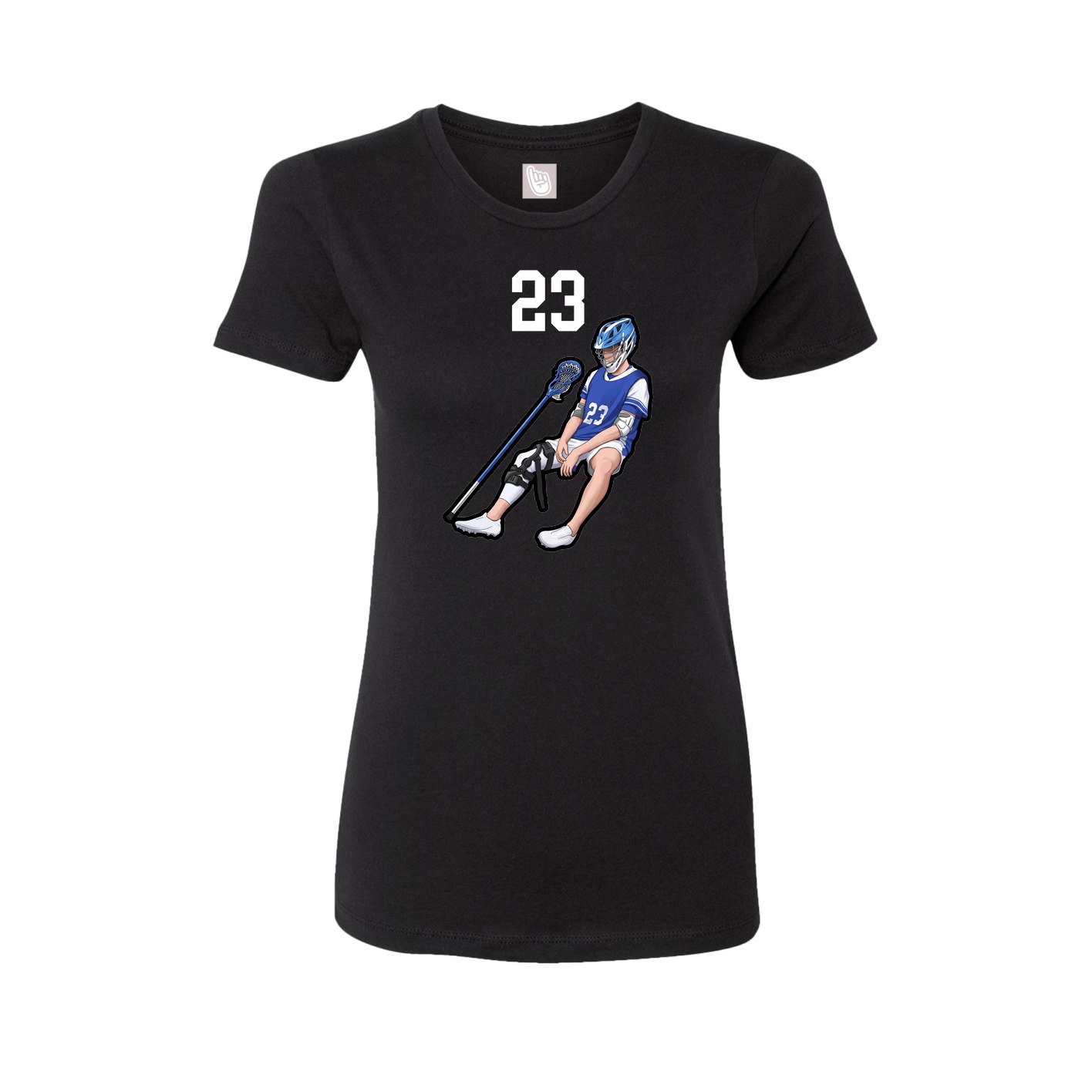 Fitted Women's Tee — Number Top in Black
