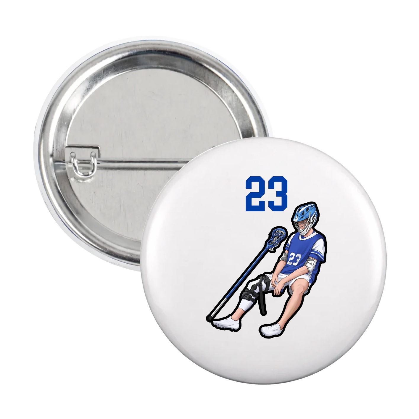 Game Day Button — Number Top in White