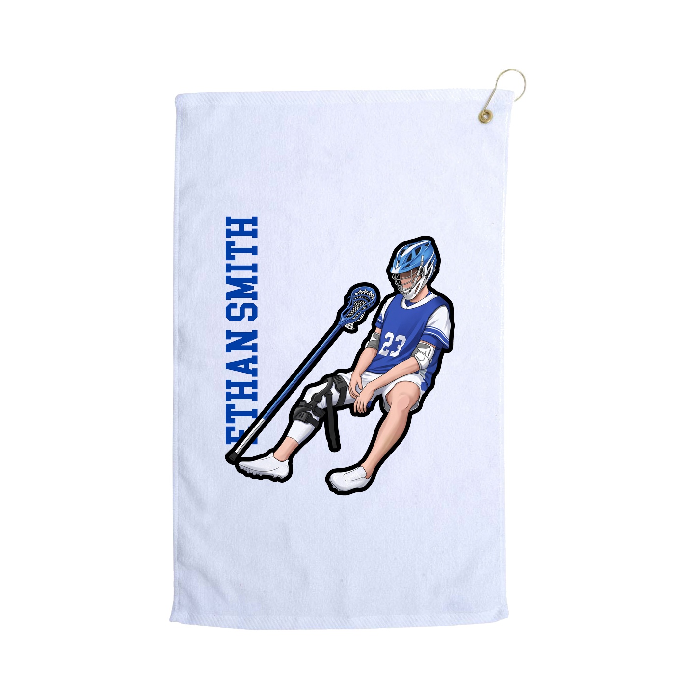 Golf Towel — Name Vertical in White